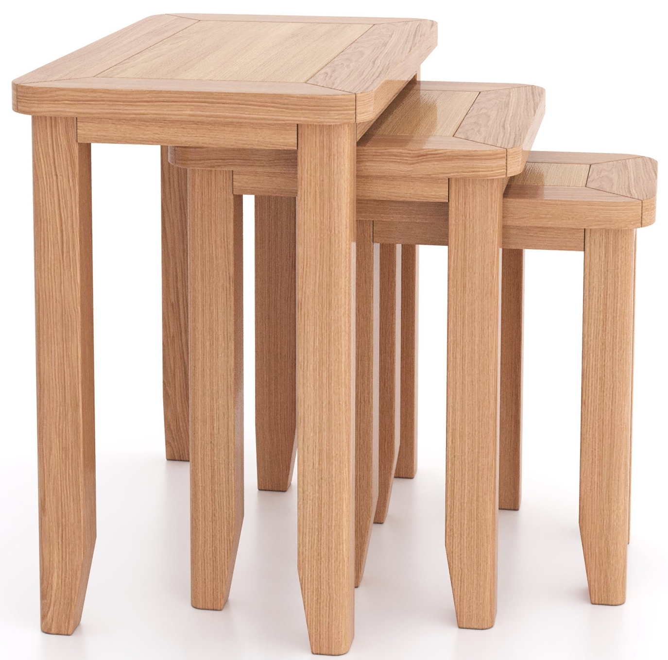Arden Oak Nest of 3 Tables