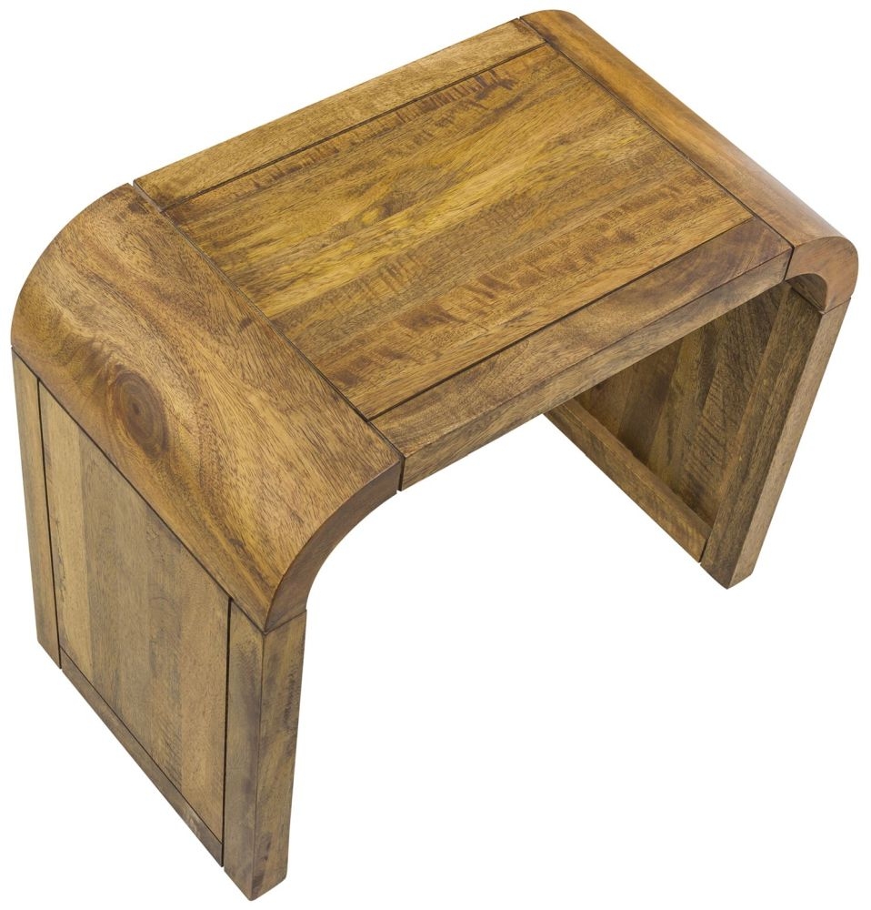 Curved Edge Mango Wood Nest of 2 Tables