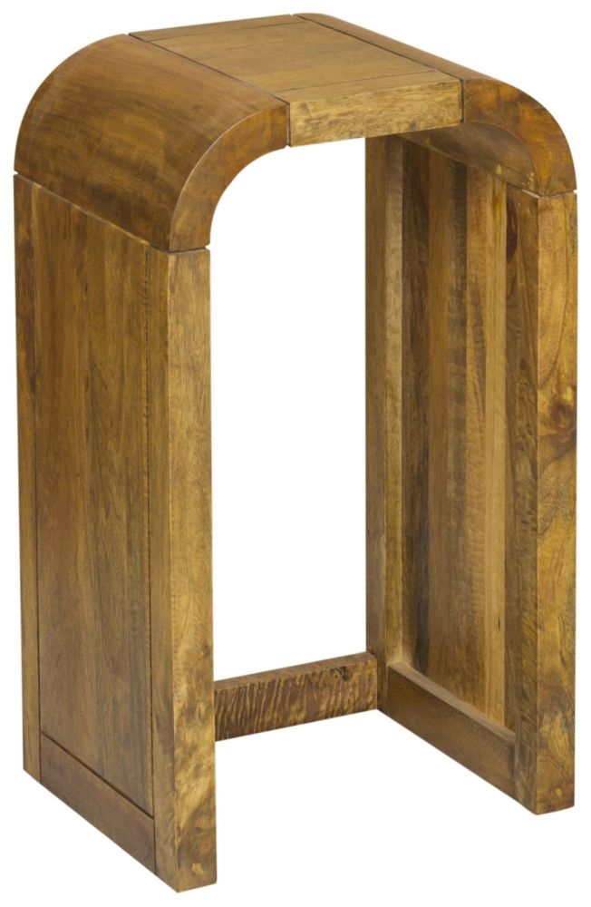 Curved Edge Mango Wood Nest of 2 Tall Tables