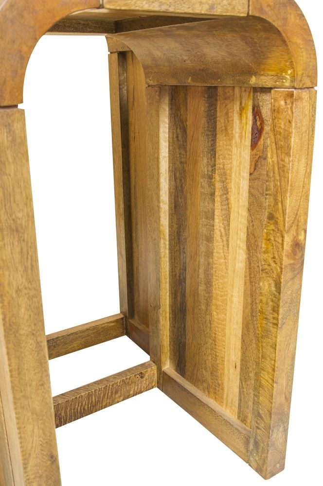Curved Edge Mango Wood Nest of 2 Tall Tables