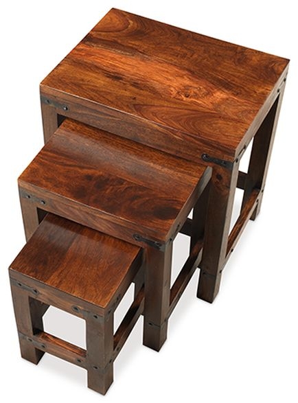 Indian Sheesham Nest of 3 Tables