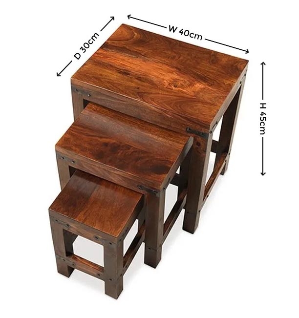 Indian Sheesham Nest of 3 Tables