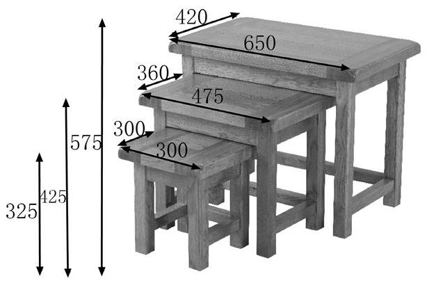 Originals Rustic Oak Nest of Tables