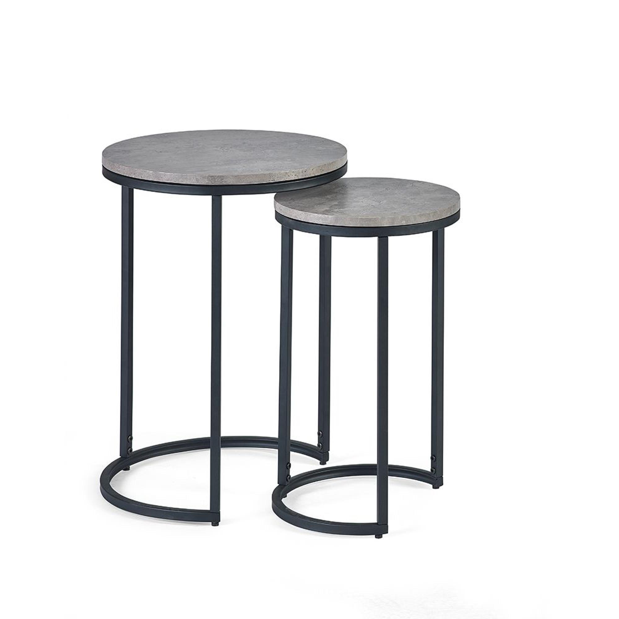 Staten Nest of Tables - Set of 2 - Round - Concrete