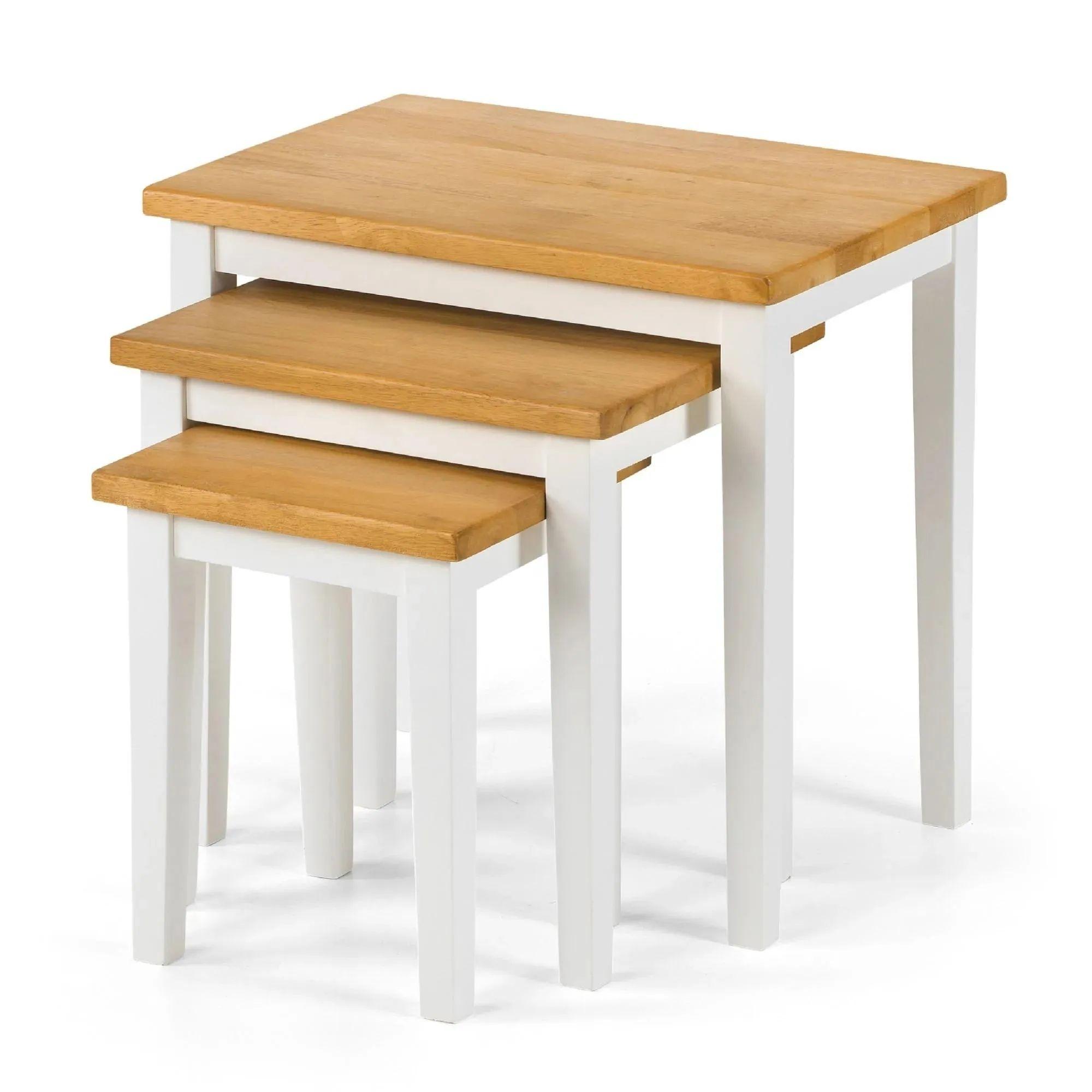 Cleo Nest of Tables - Set of 3 - White and Oak