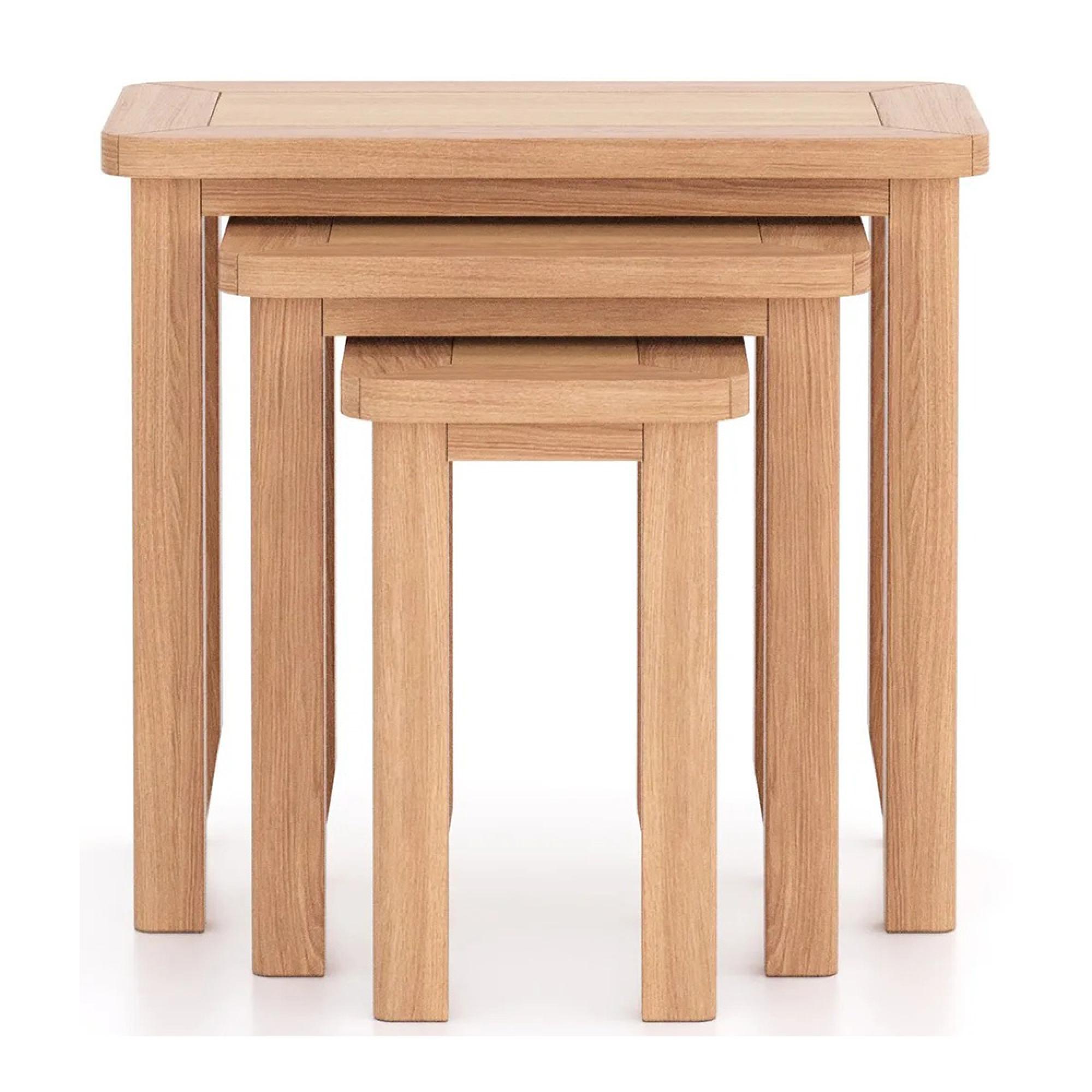Arden Oak Nest of 3 Tables