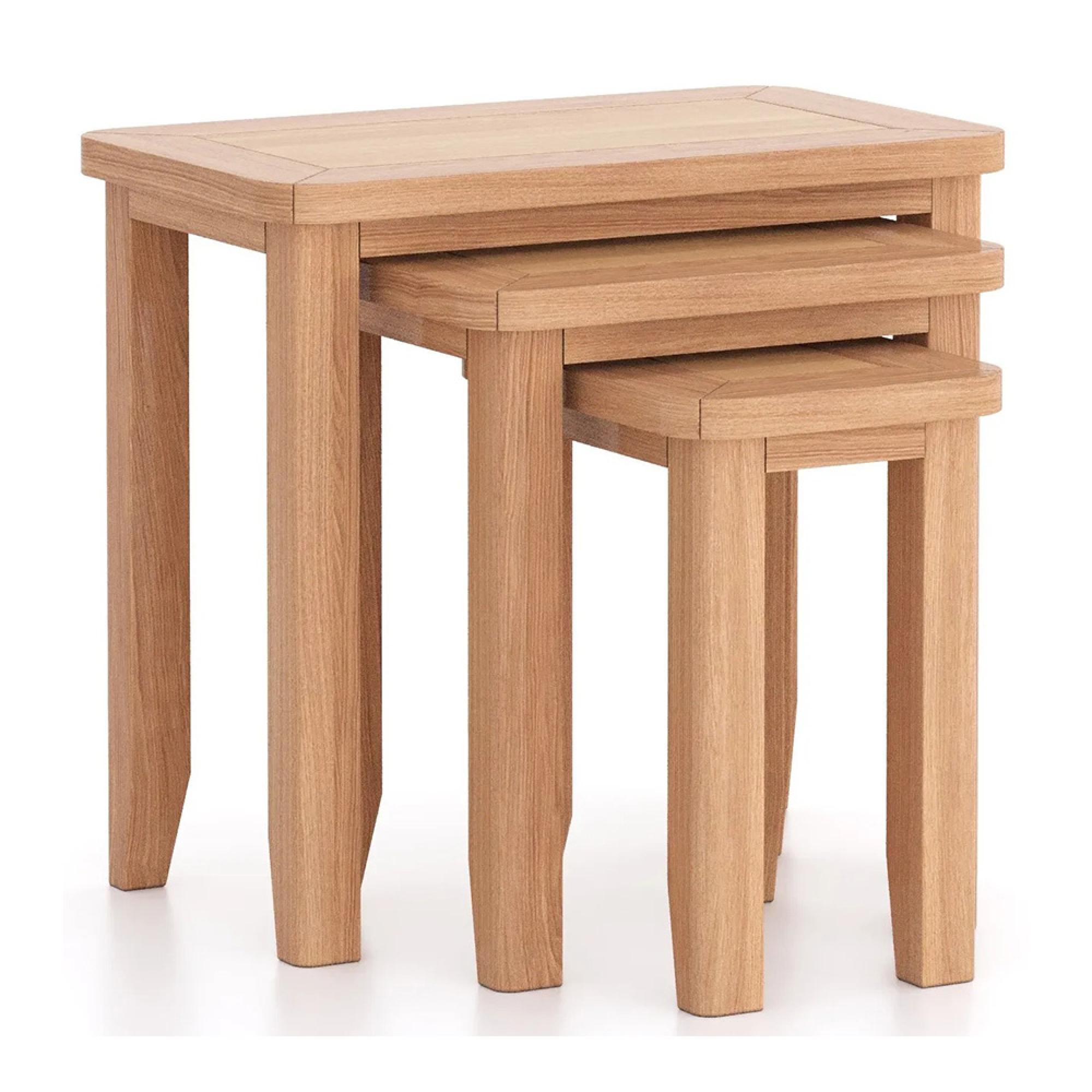 Arden Oak Nest of 3 Tables