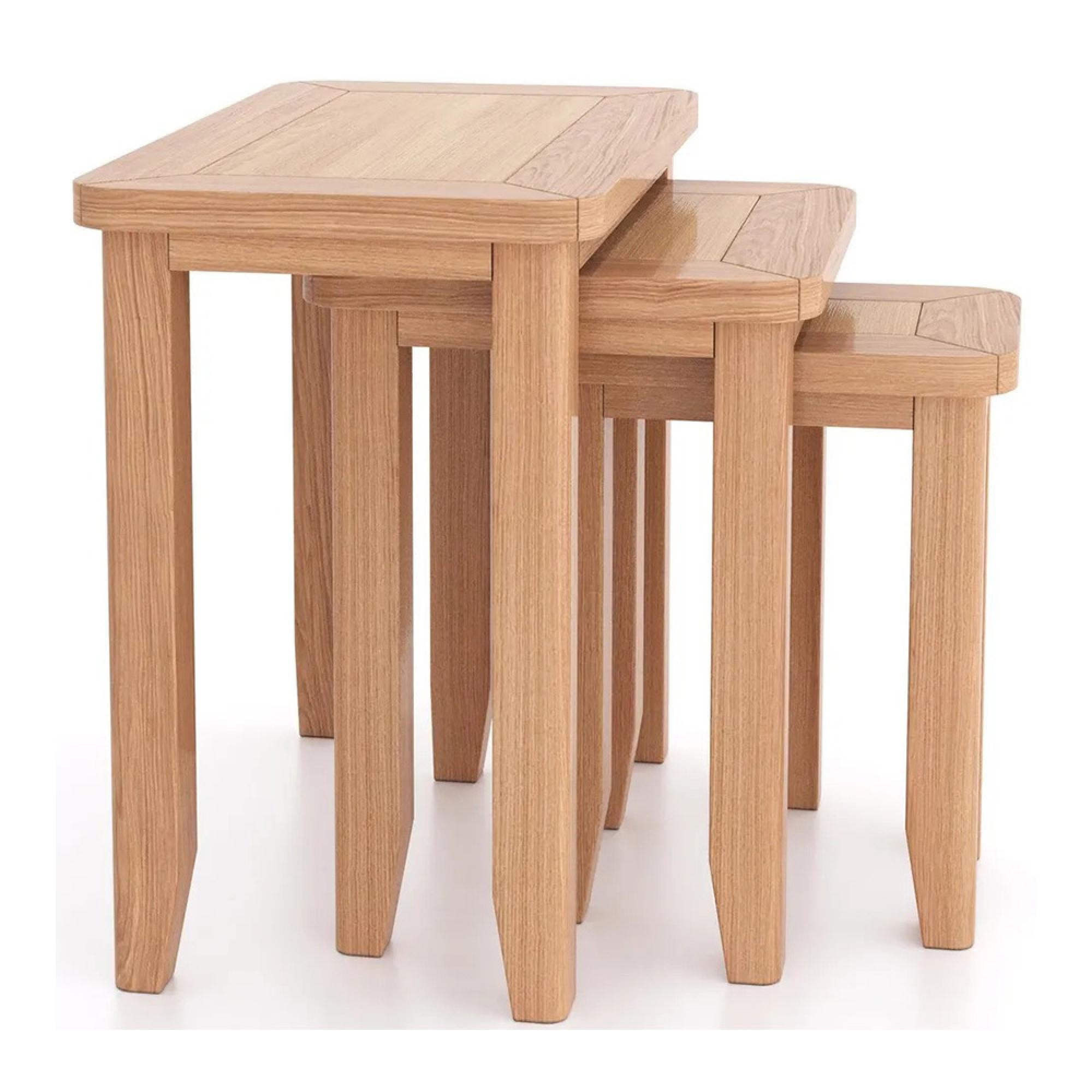Arden Oak Nest of 3 Tables
