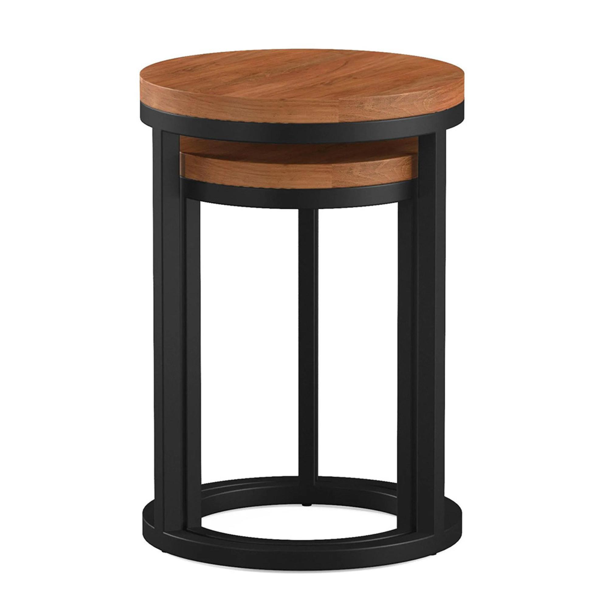 Rayne Acacia Round Nest of 2 Tables