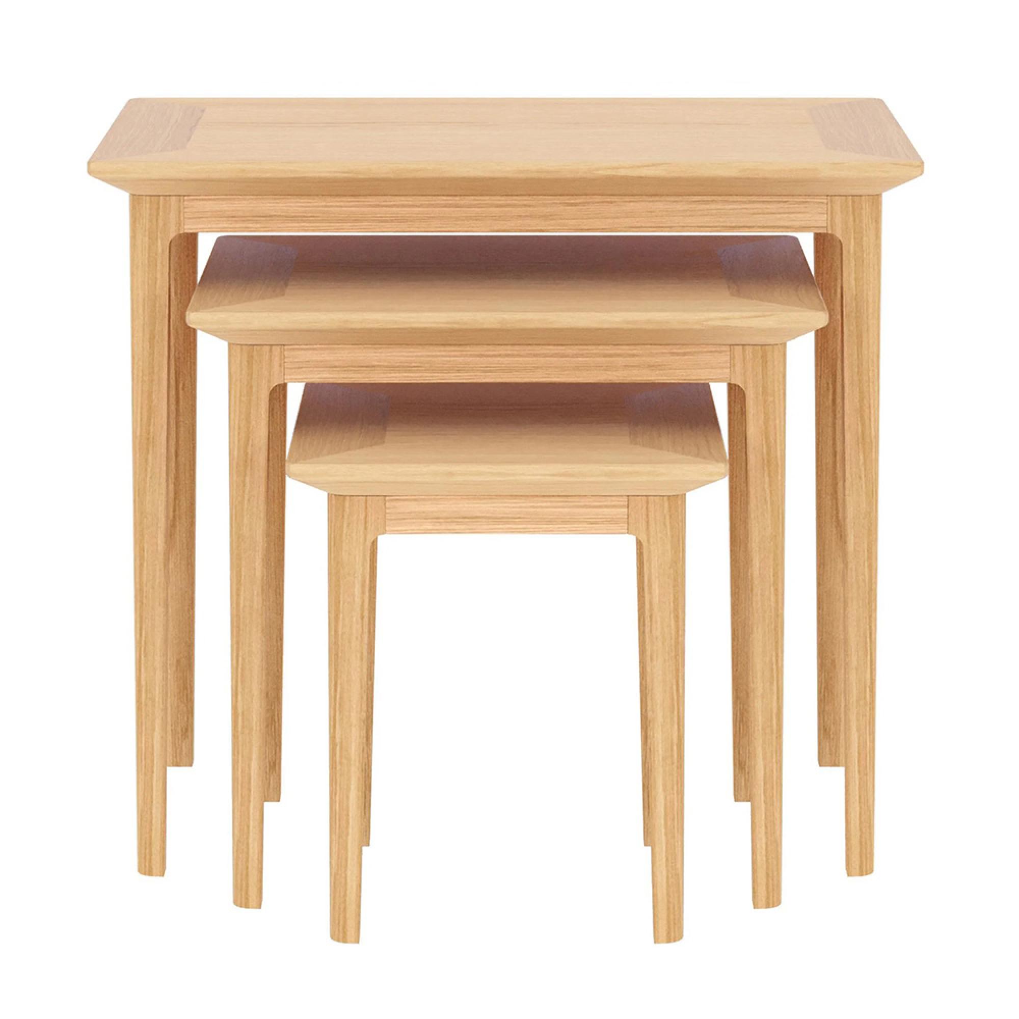 Selene Oak Nest of 3 Tables