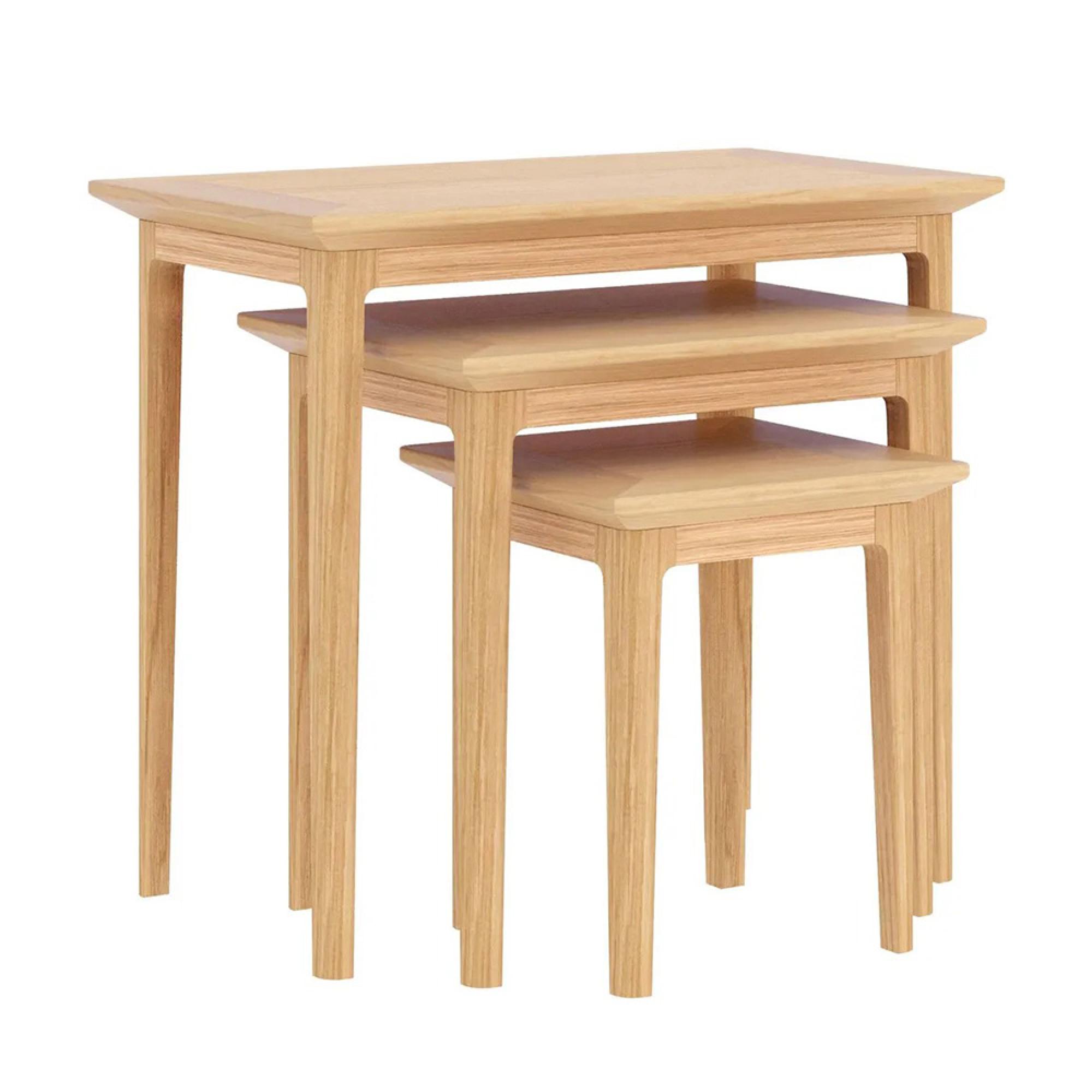 Selene Oak Nest of 3 Tables