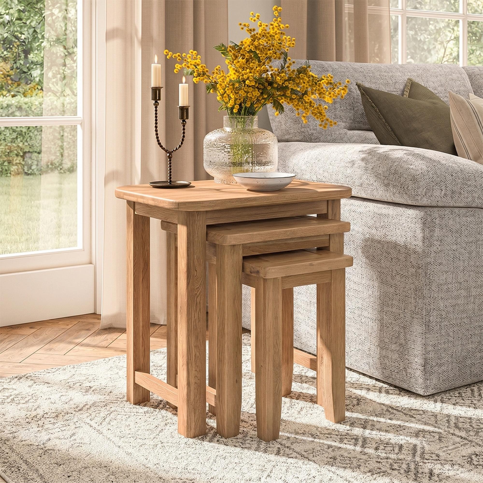 Appleby Nest of Tables - Set of 3 - Oak
