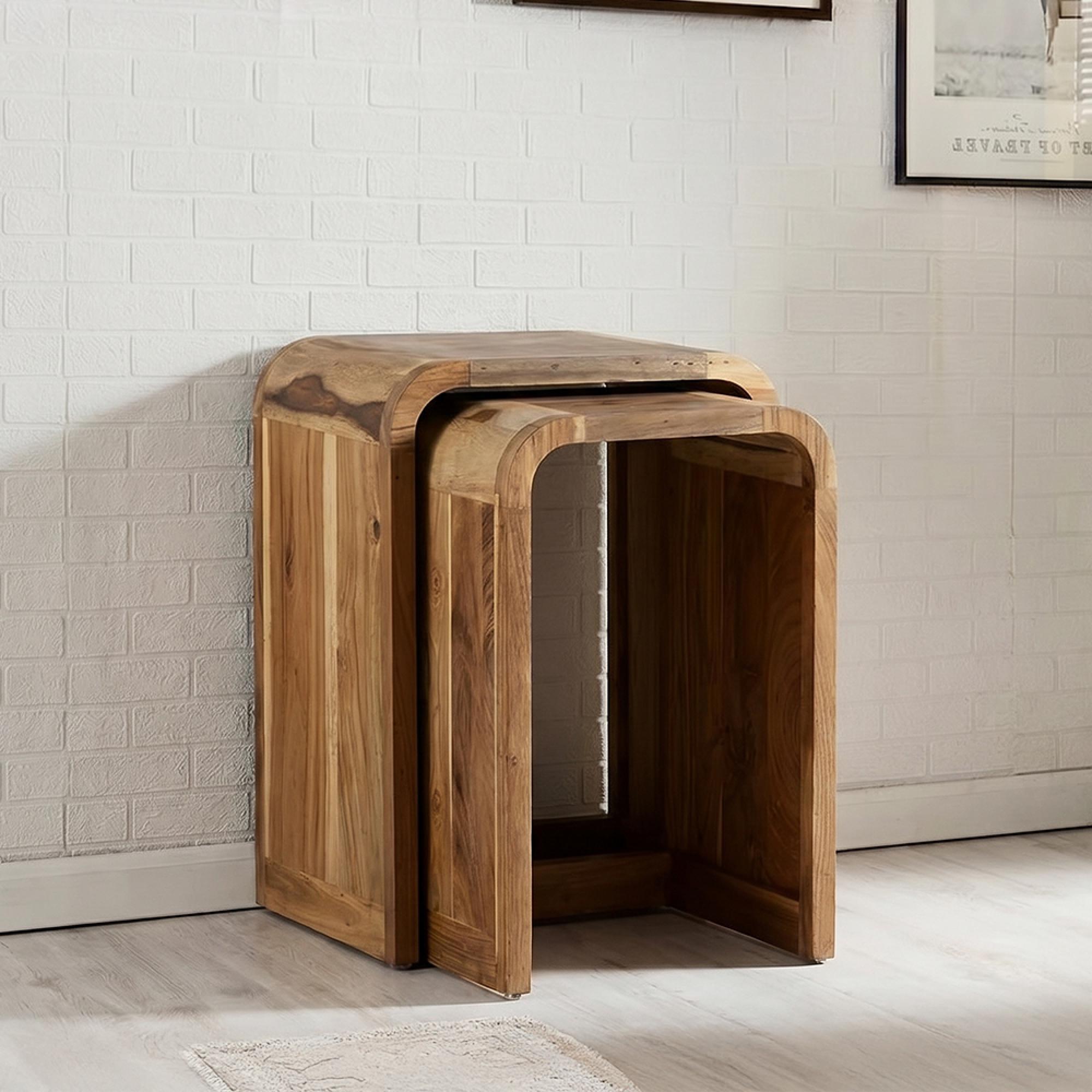 Aspen Nest of Tables - Set of 2 - Industrial - Reclaimed Wood