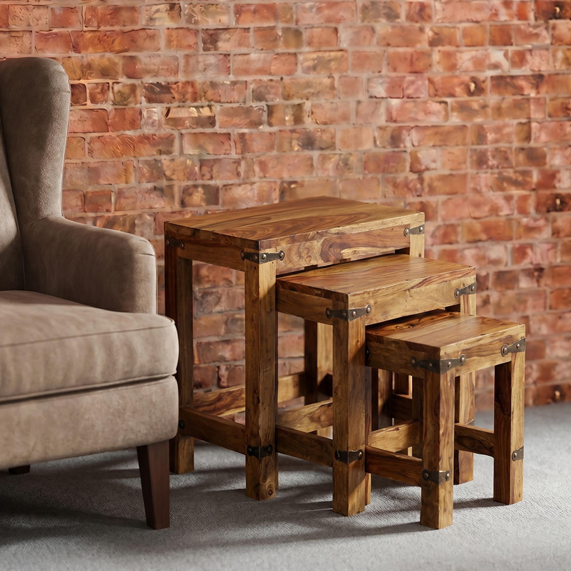 Thacket Nest of Tables - Set of 3 - Sheesham Wood