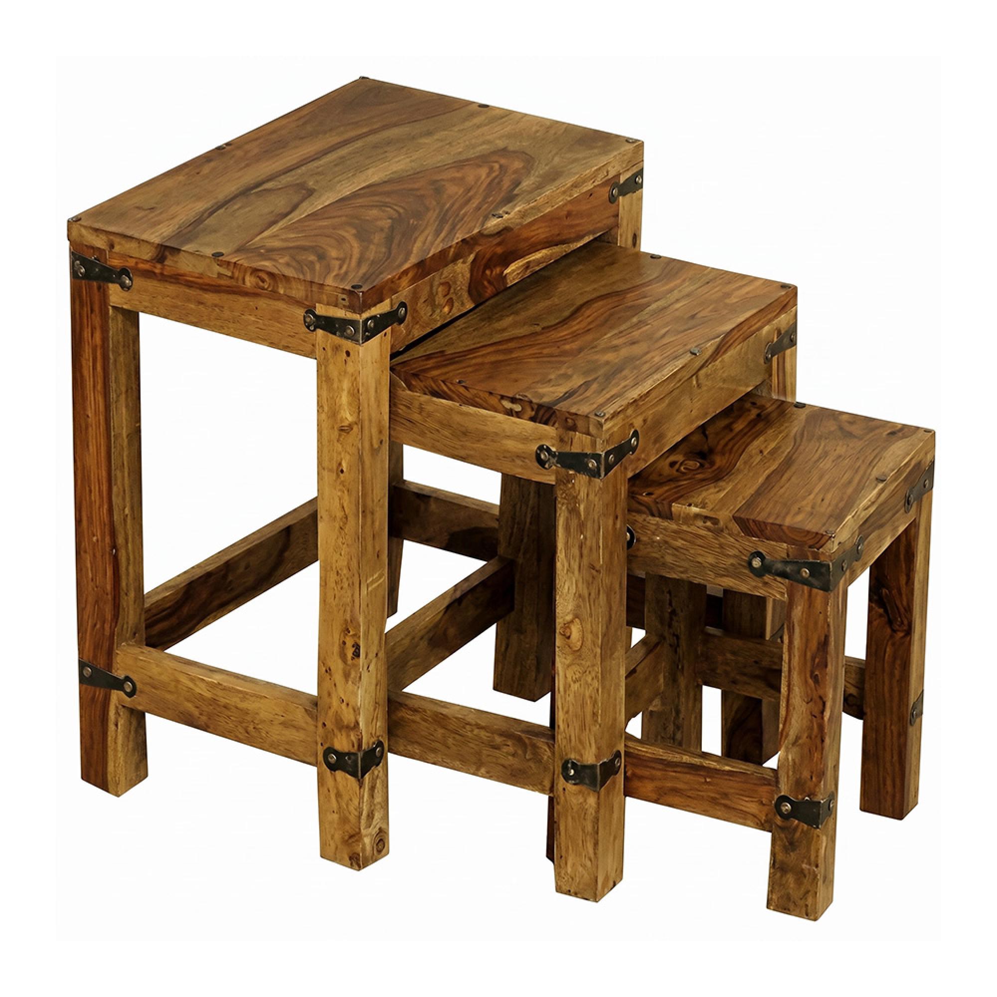 Thacket Nest of Tables - Set of 3 - Sheesham Wood