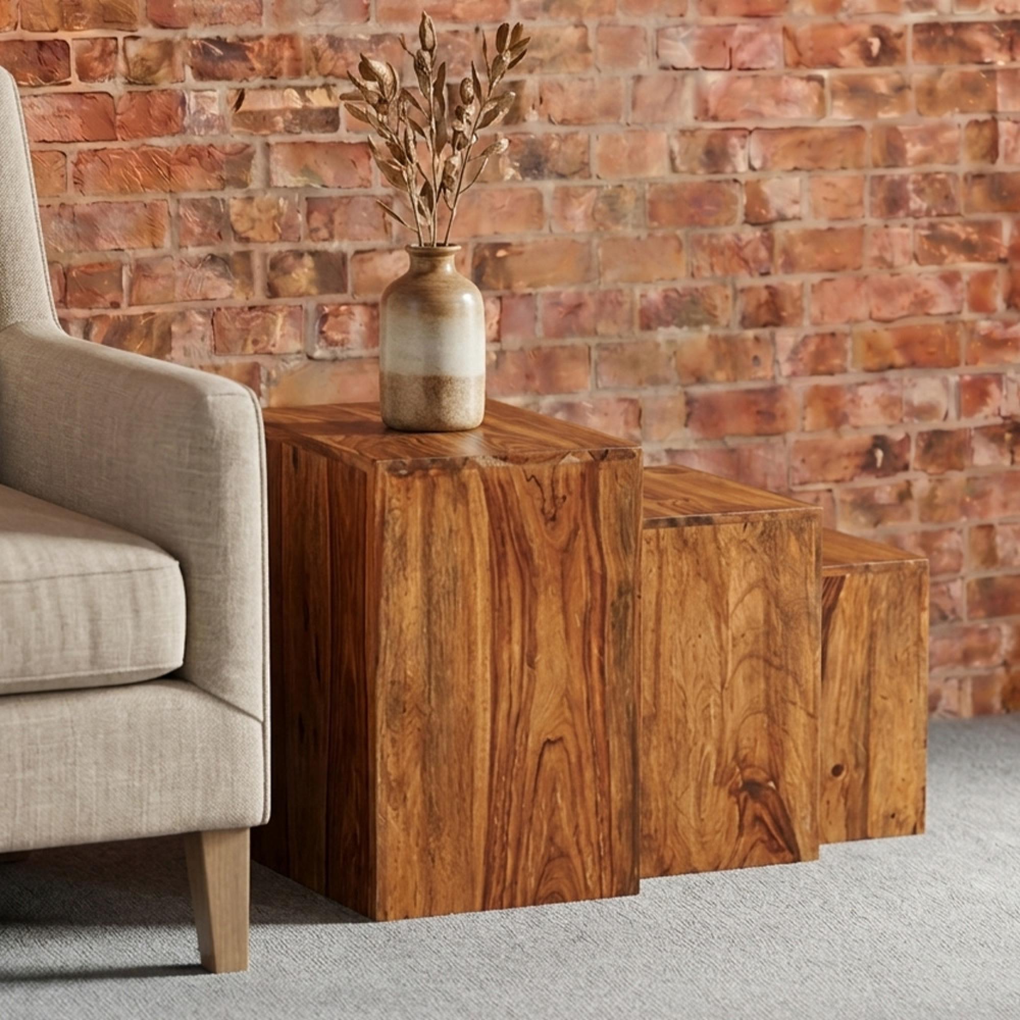 Cuban Nest of Tables - Set of 3 - Sheesham Wood