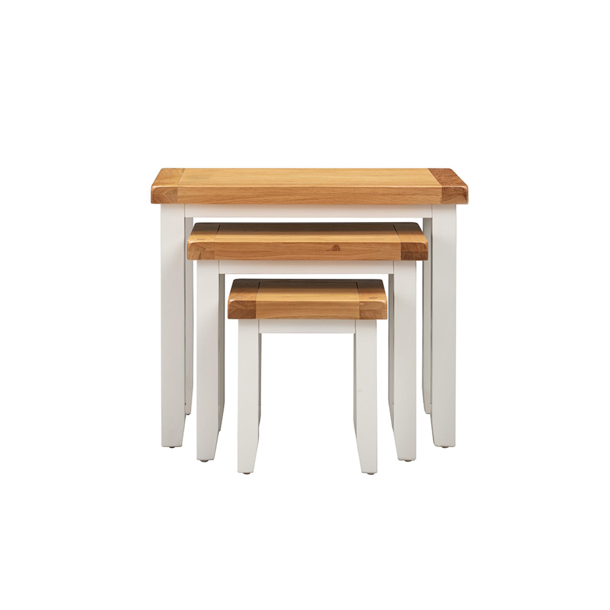 Melbourne Nest of Tables - Set of 3 - White and Wood