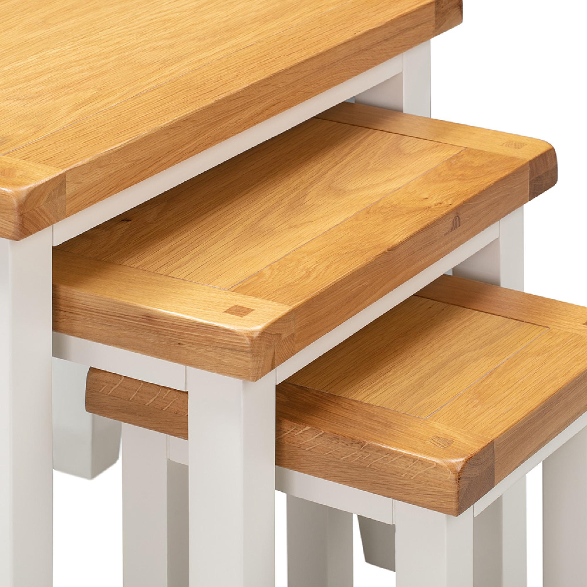 Melbourne Nest of Tables - Set of 3 - White and Wood