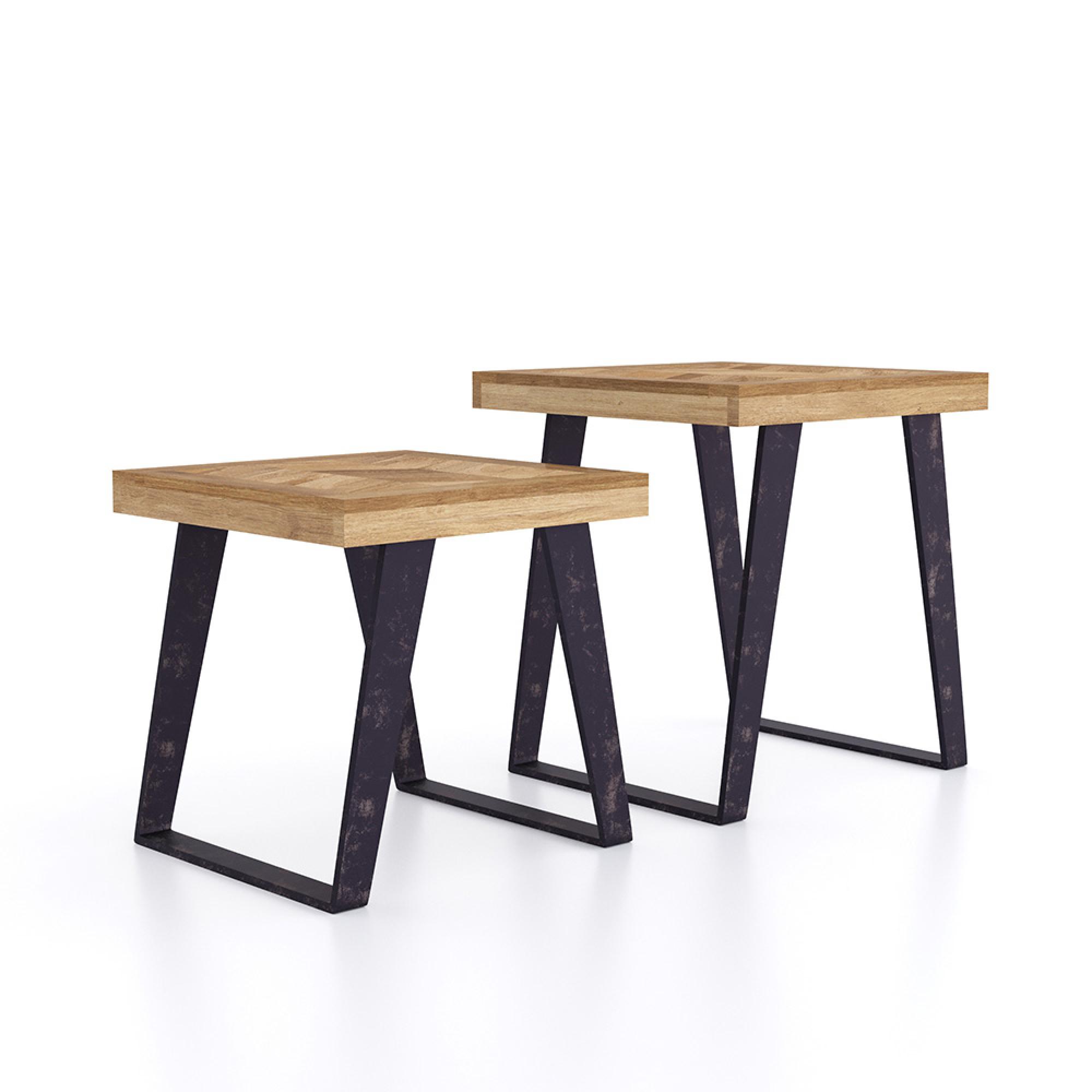 Agra Nest of Tables - Set of 2 - Parquet