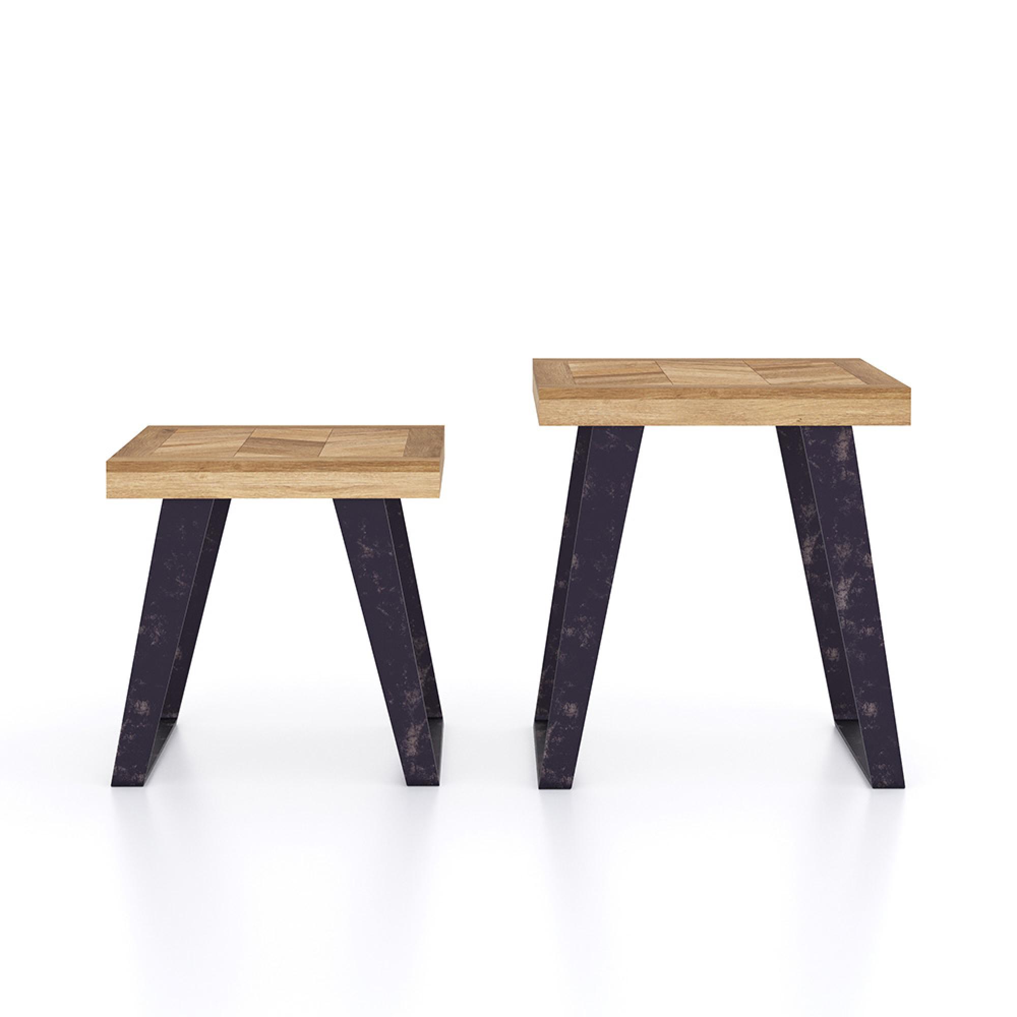 Agra Nest of Tables - Set of 2 - Parquet