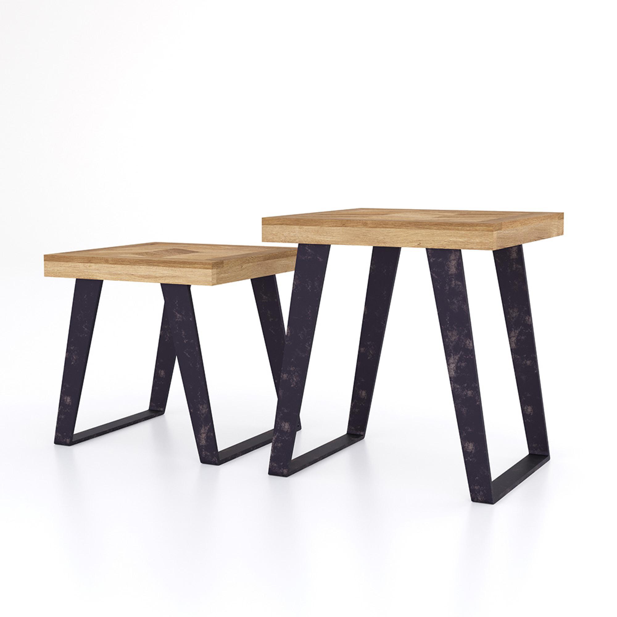Agra Nest of Tables - Set of 2 - Parquet
