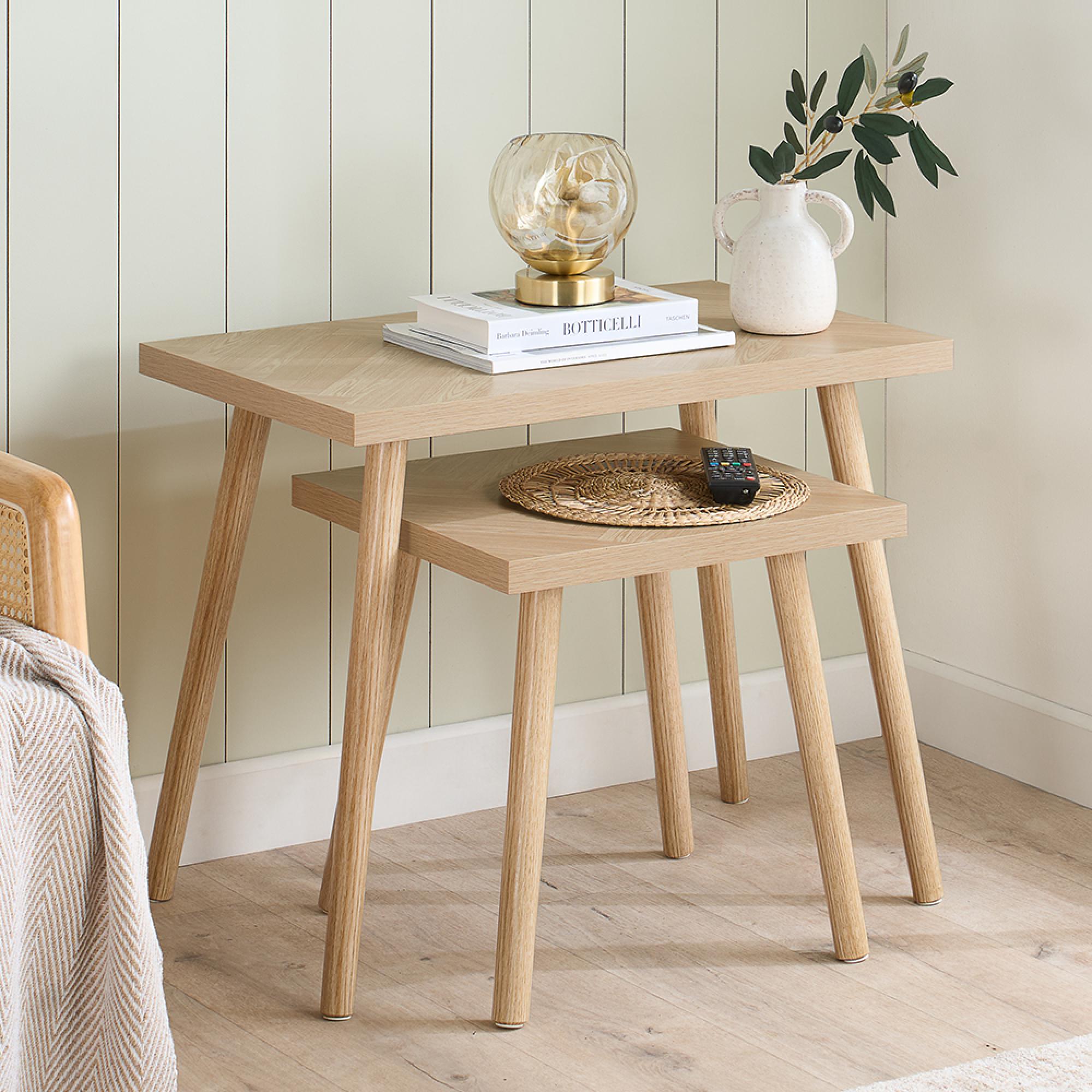 Herringford Oak Nest of Tables - 2 Tier