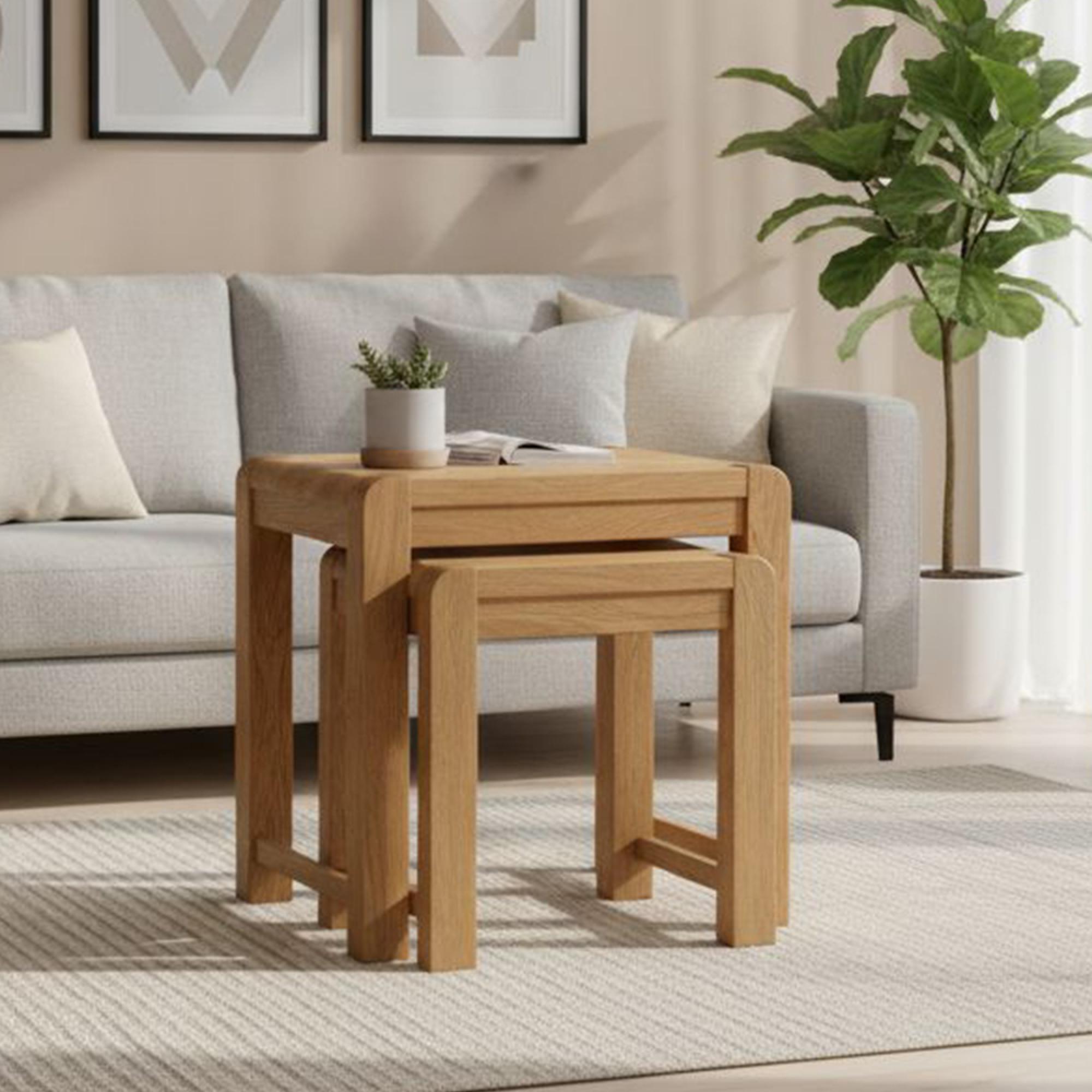 Bergen Nest of 2 Tables - Oak