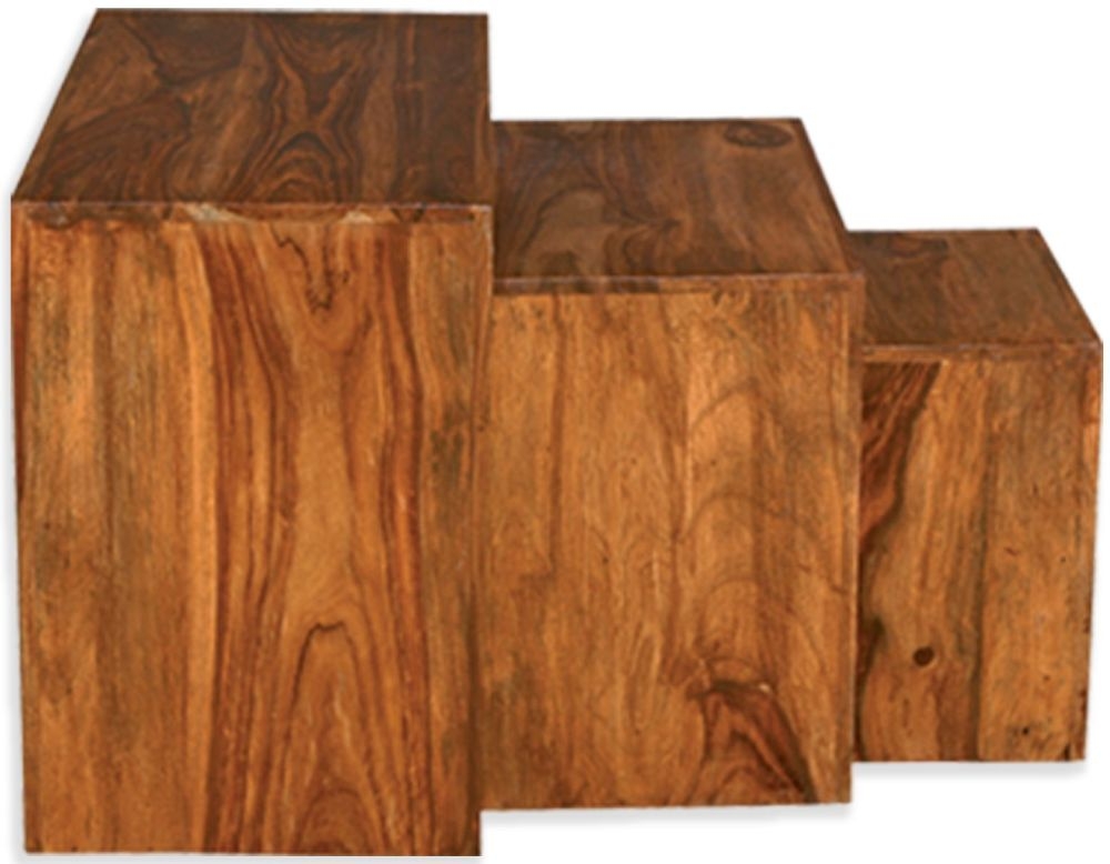 Cuban Sheesham Wood Nest of 3 Tables