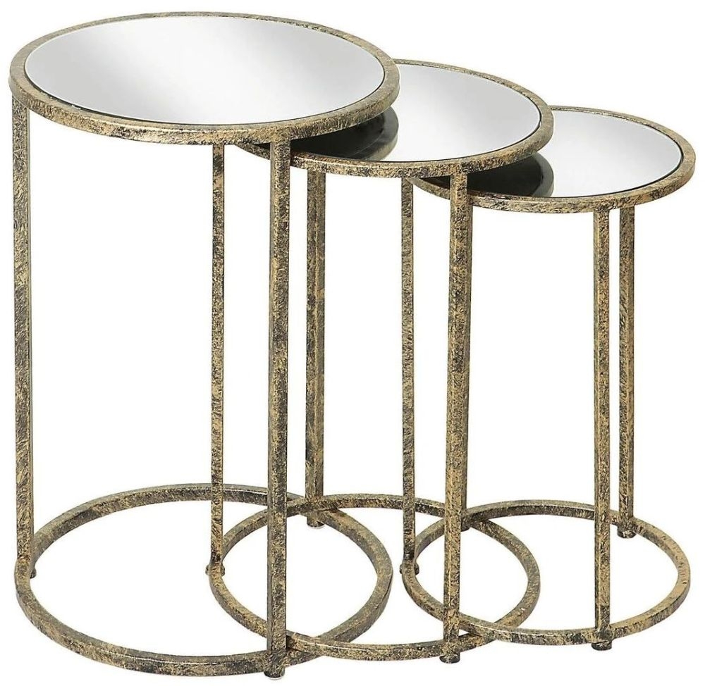 Nest of Tables - Antique Gold - Set of 3