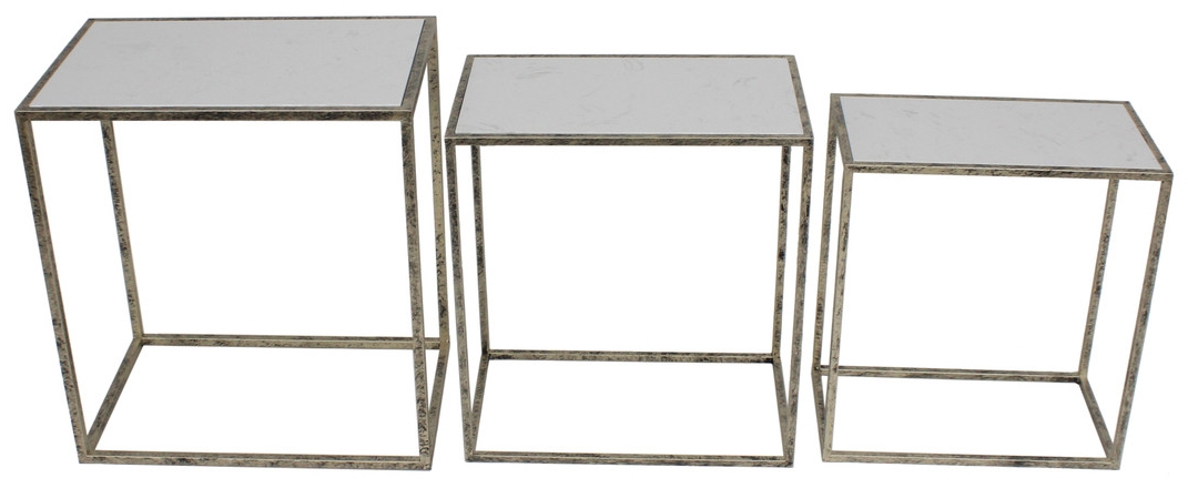 Irma Nest of Tables - Antique Gold Marble - Set of 3