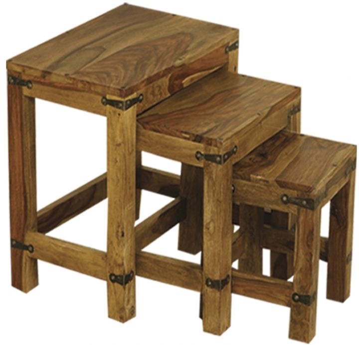 Thacket Sheesham Wood Nest of 3 Tables