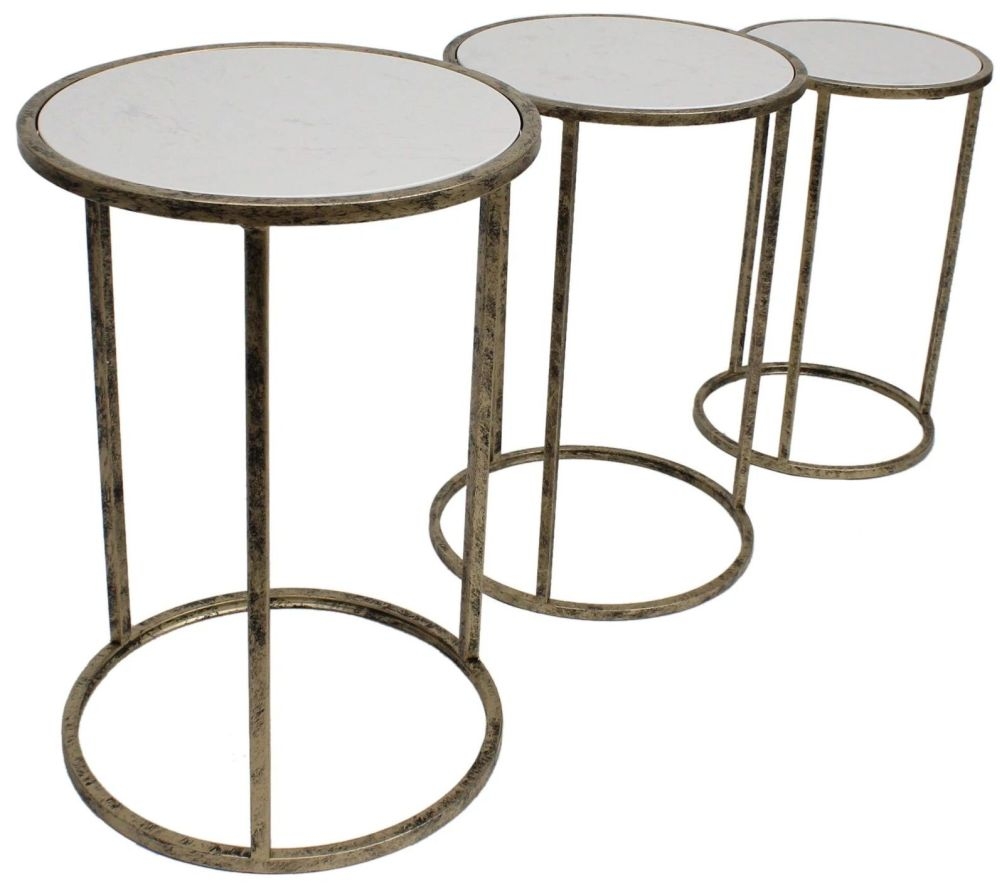 Mindy Brownes Champagne Gold Nest of 3 Tables