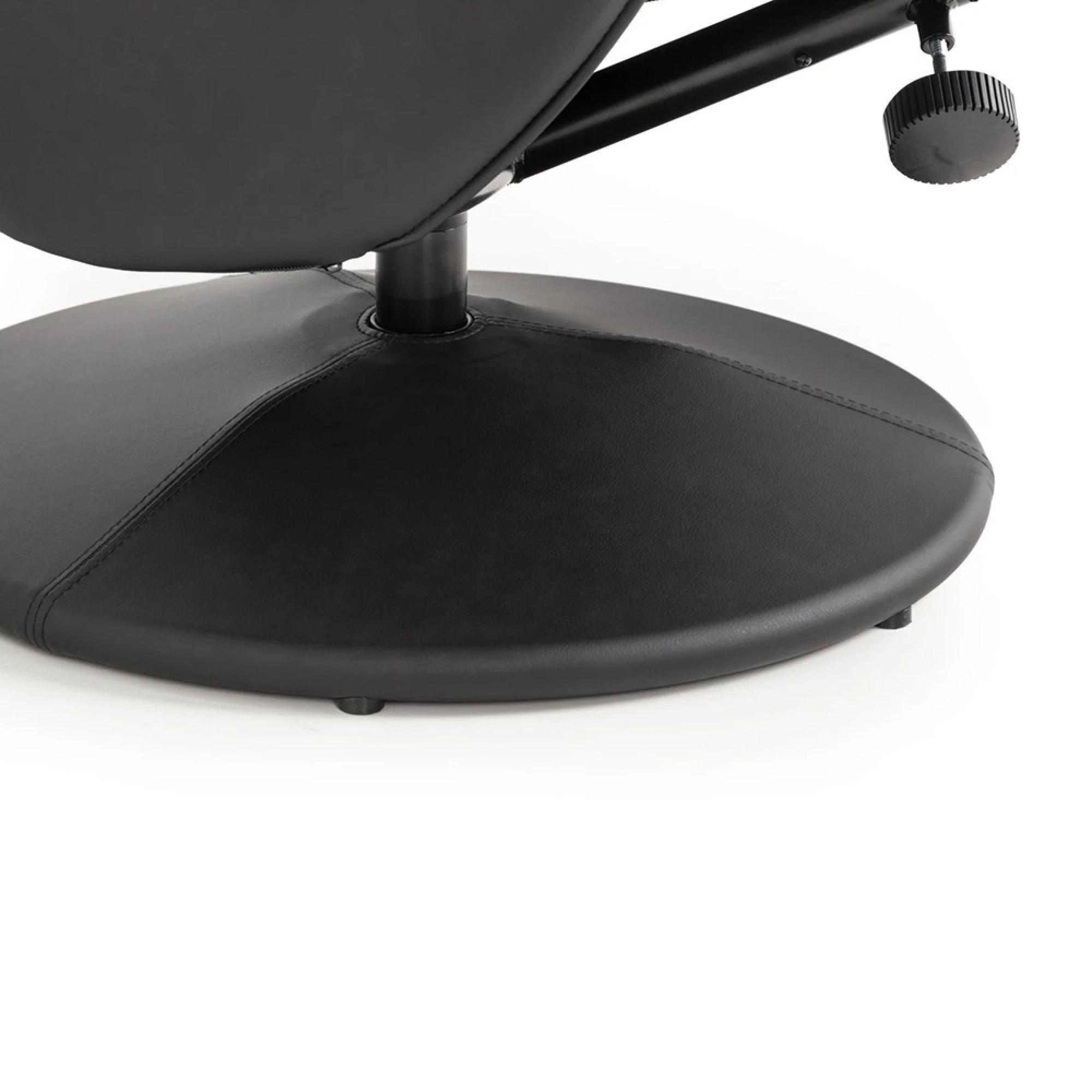 Lugano Black Faux Leather Recline Chair - with Footstool