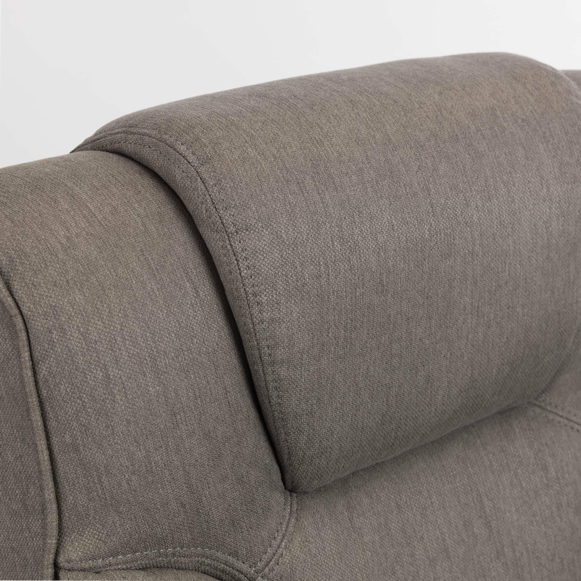 Malmo Grey Fabric Recliner Chair - Swivel - with Footstool