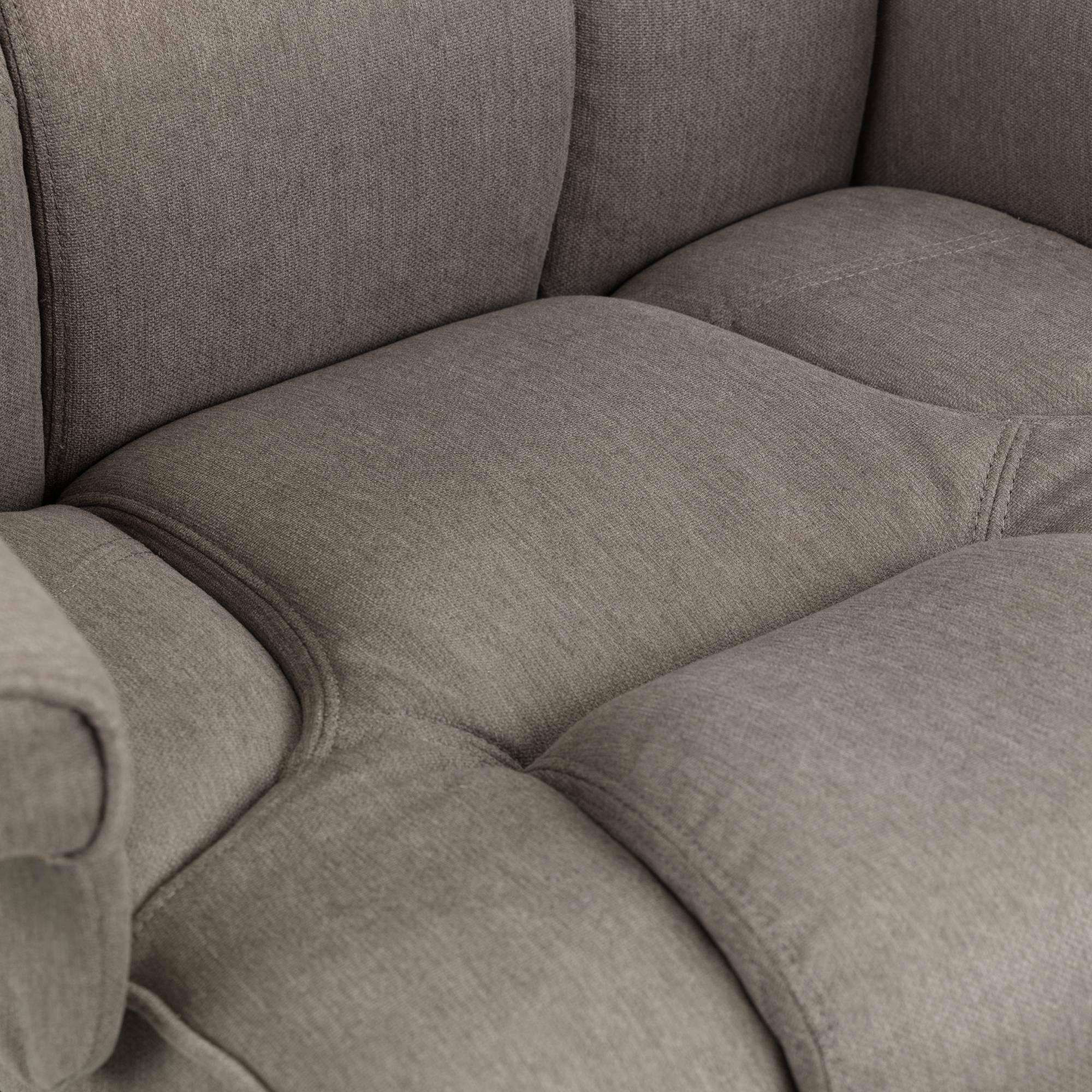 Malmo Grey Fabric Recliner Chair - Swivel - with Footstool