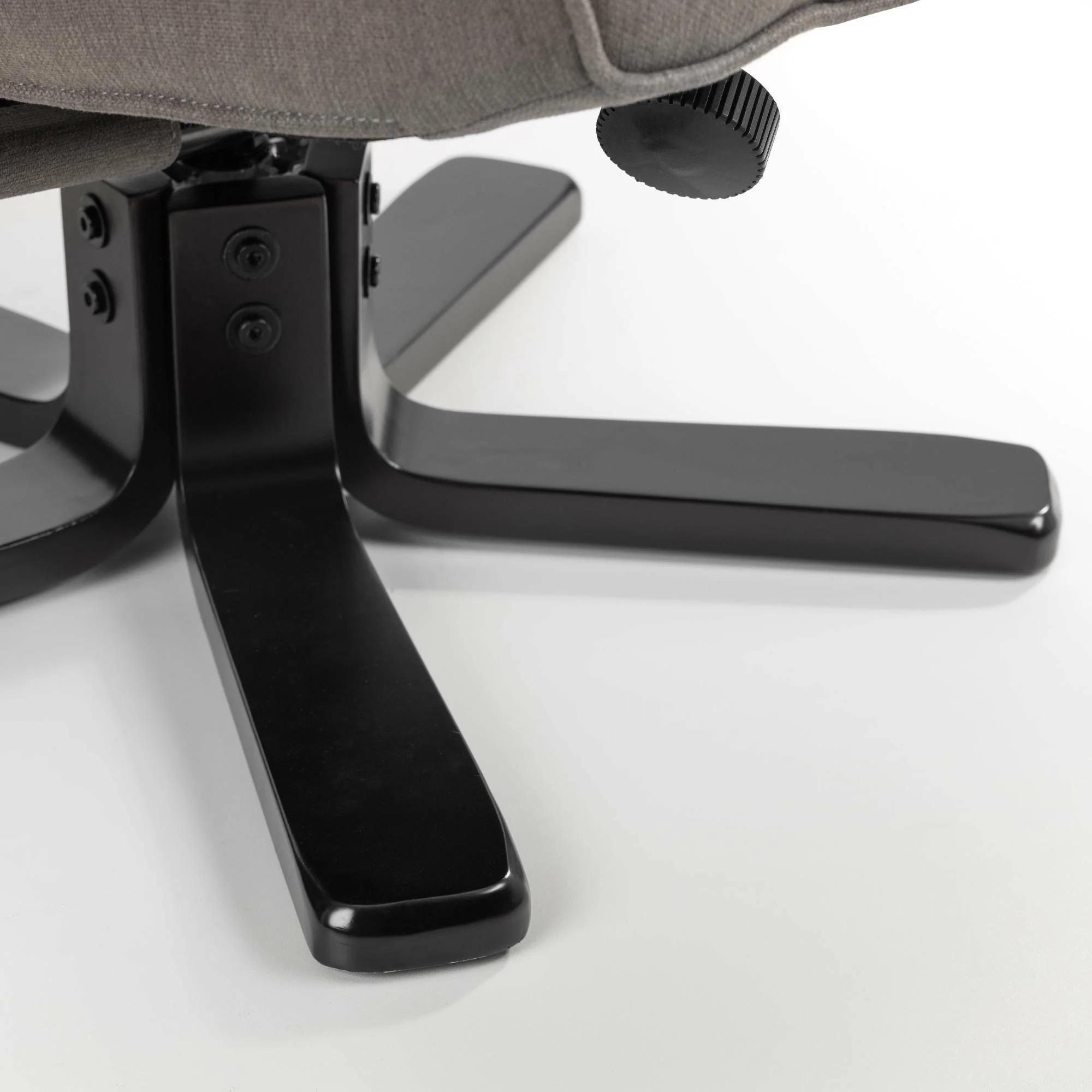 Malmo Grey Fabric Recliner Chair - Swivel - with Footstool