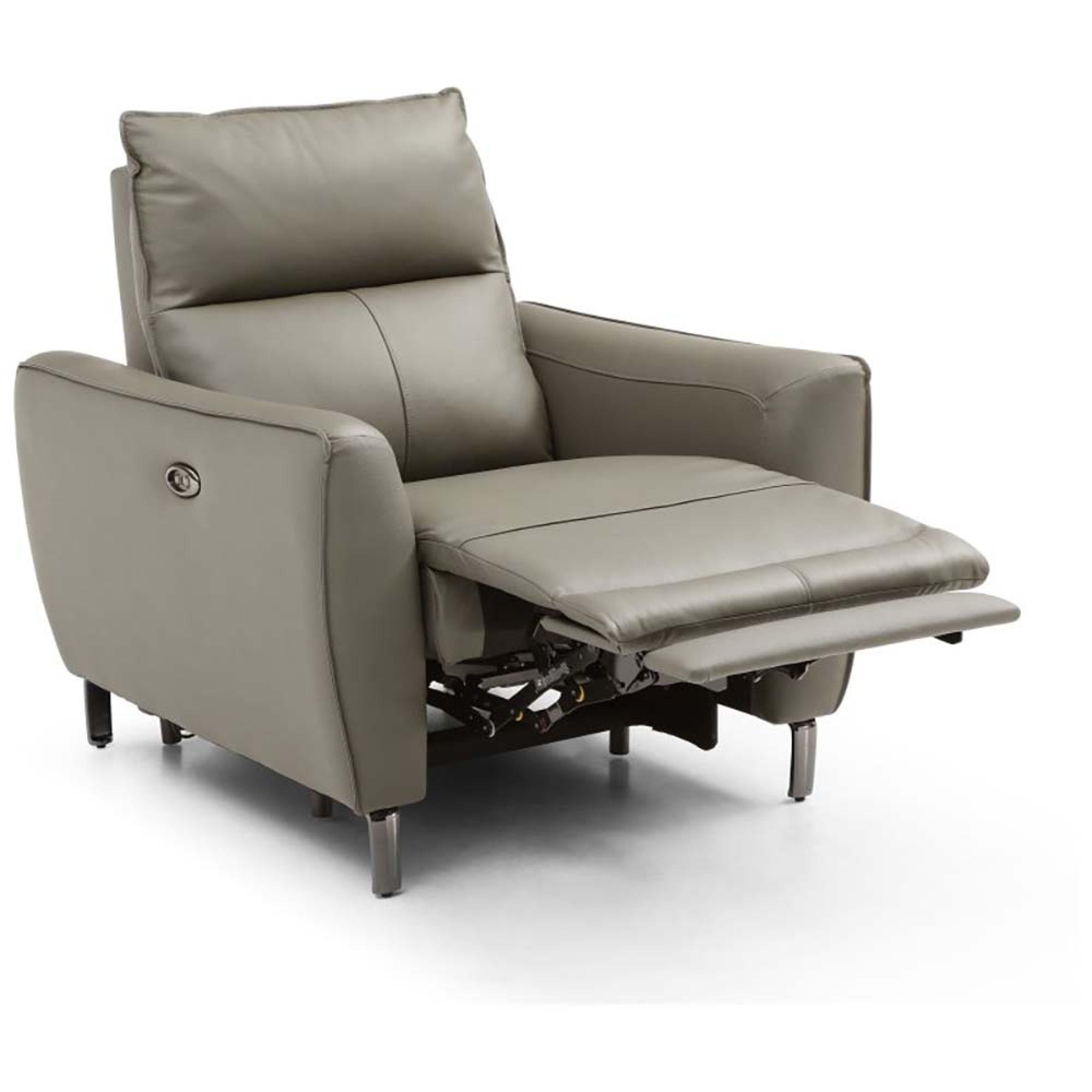 Brooke Electric Recliner Armchair - Taupe Leather