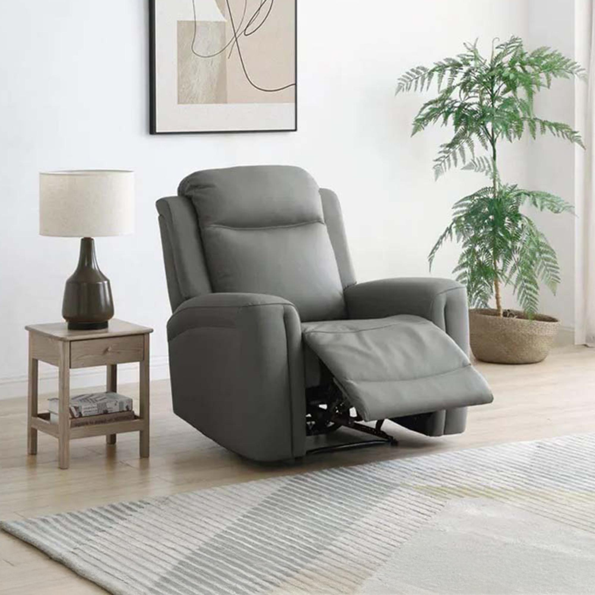 Henley Electric Recliner Armchair - Grey Leather