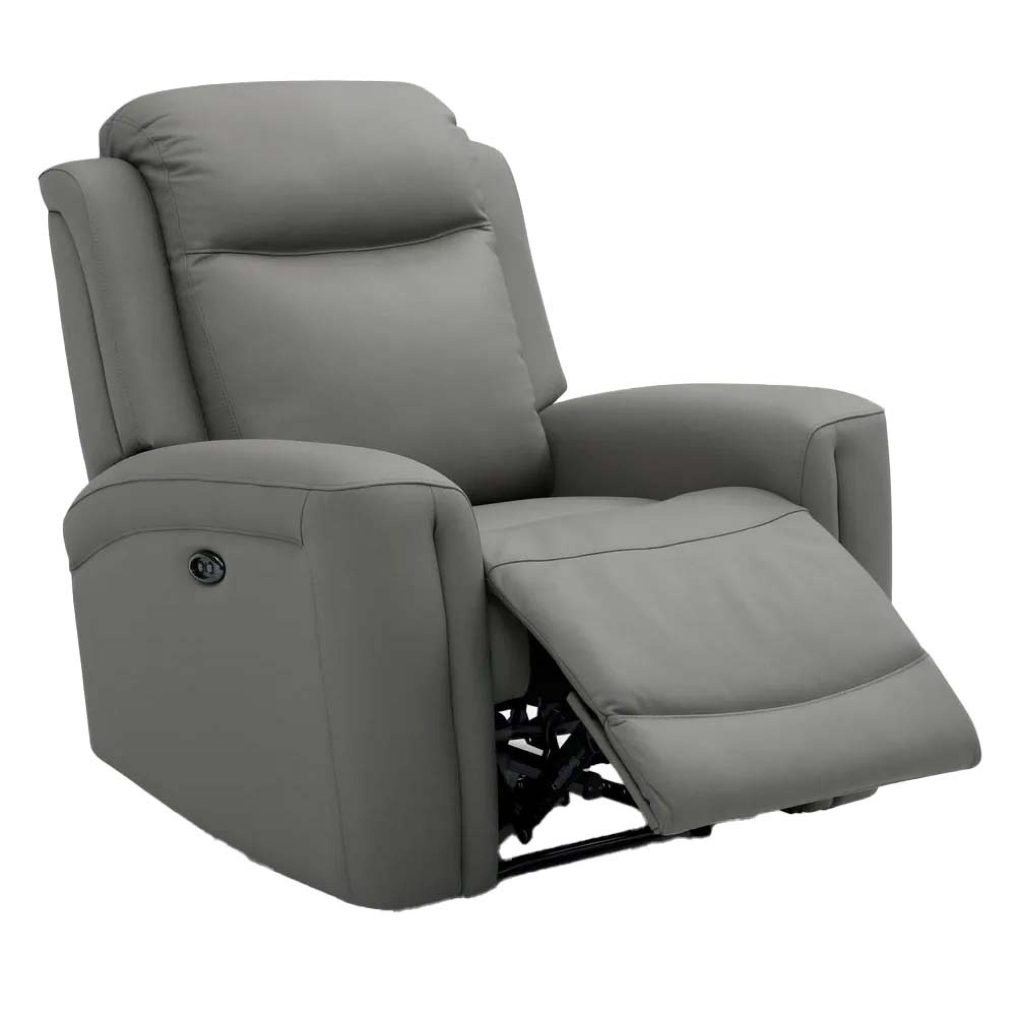 Henley Electric Recliner Armchair - Grey Leather