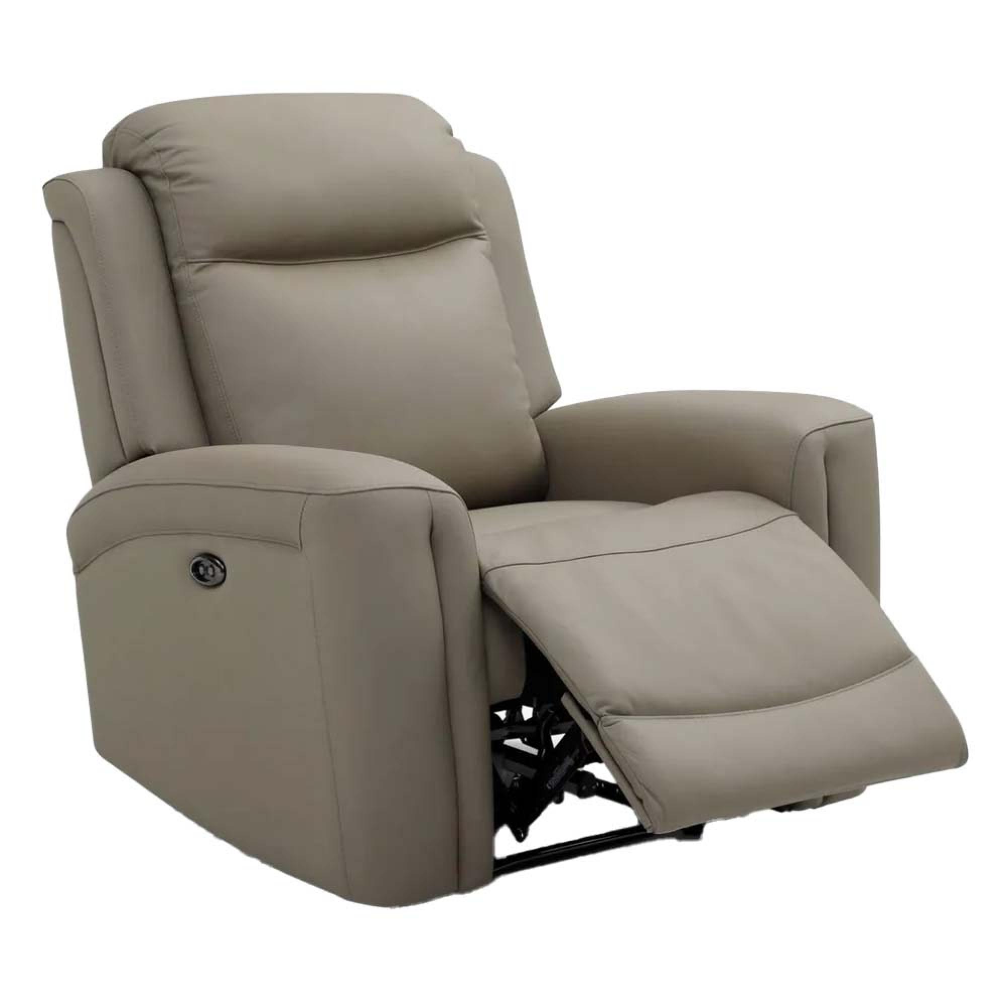 Henley Electric Recliner Armchair - Taupe Leather