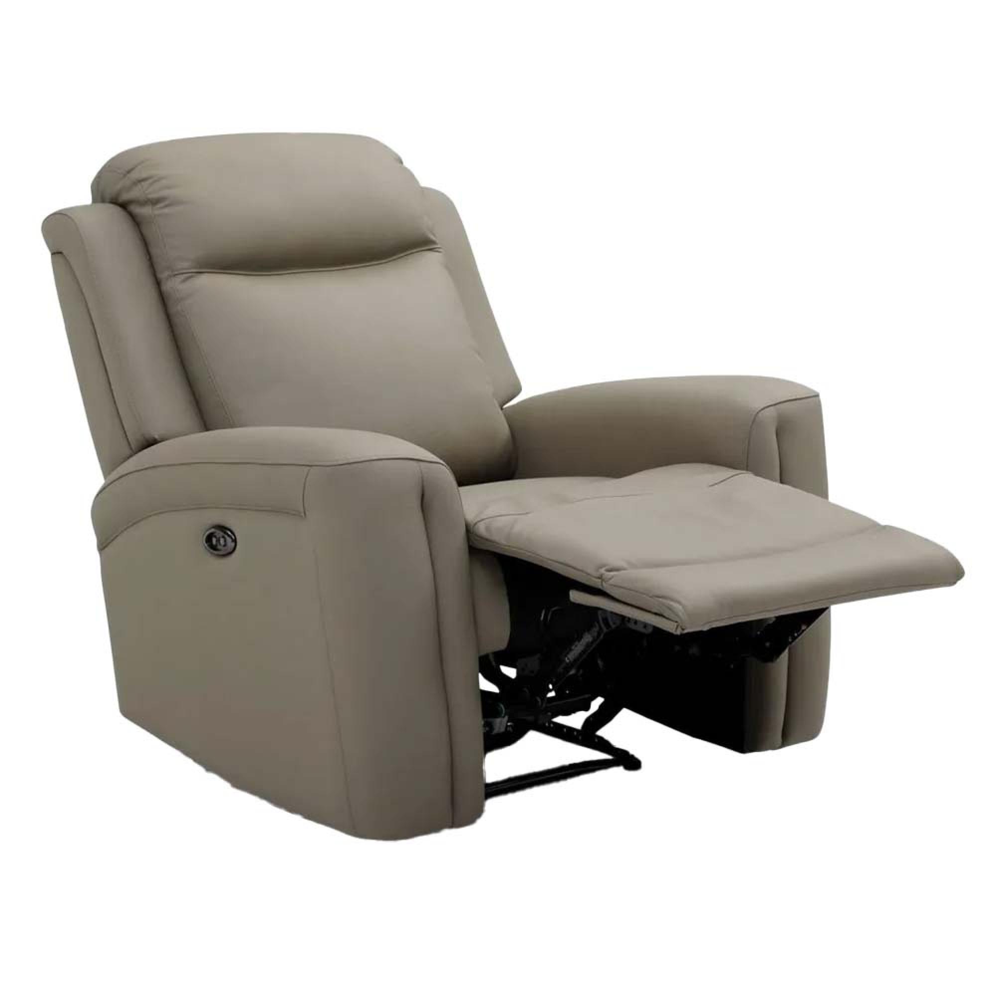 Henley Electric Recliner Armchair - Taupe Leather