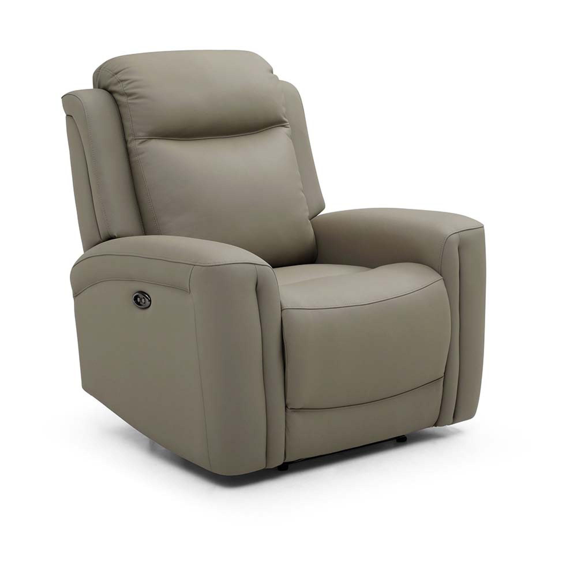 Henley Electric Recliner Armchair - Taupe Leather