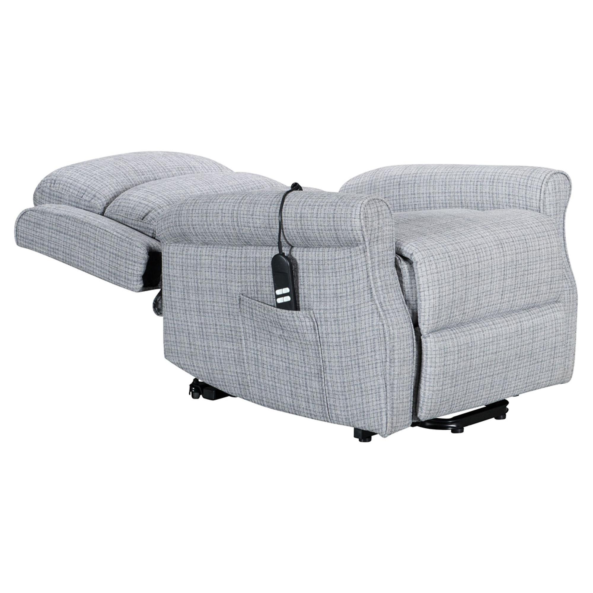 Baxter Electric Recliner Chair - Hebe Grey Textured Chenille