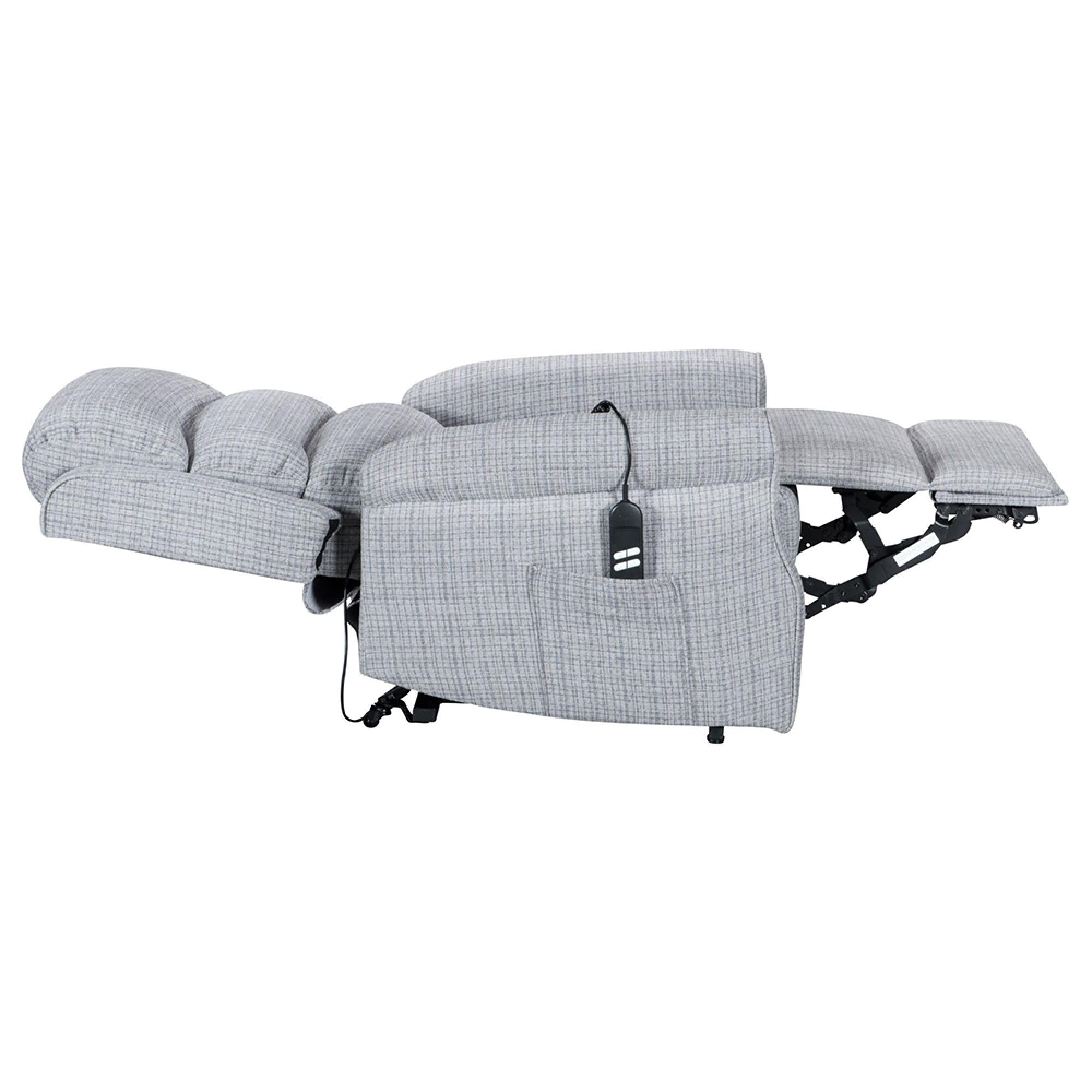 Baxter Electric Recliner Chair - Hebe Grey Textured Chenille