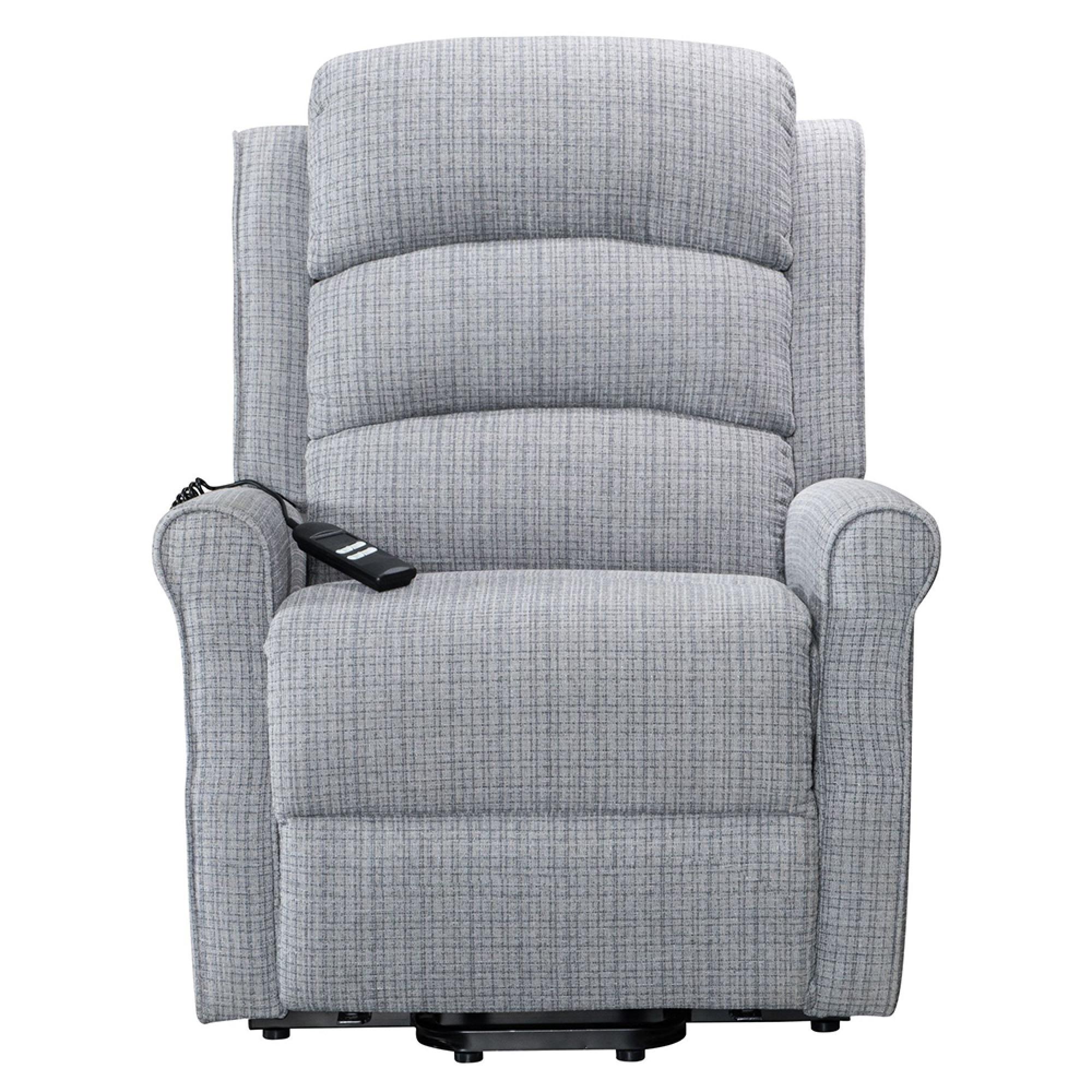 Baxter Electric Recliner Chair - Hebe Grey Textured Chenille