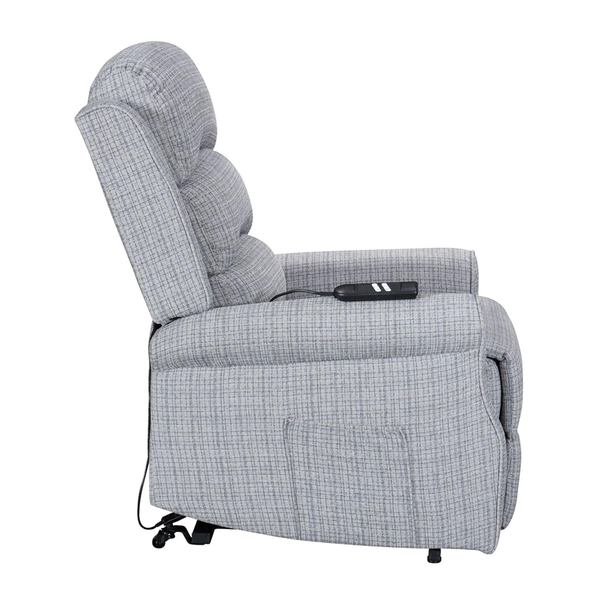 Baxter Electric Recliner Chair - Hebe Grey Textured Chenille