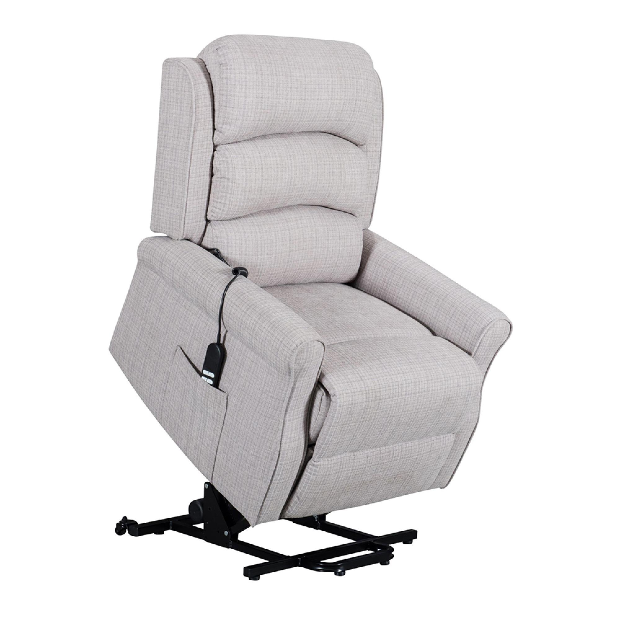 Baxter Electric Recliner Chair - Hebe Natural Textured Chenille