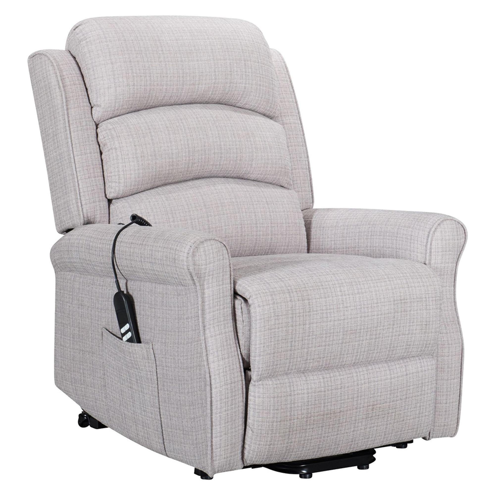Baxter Electric Recliner Chair - Hebe Natural Textured Chenille