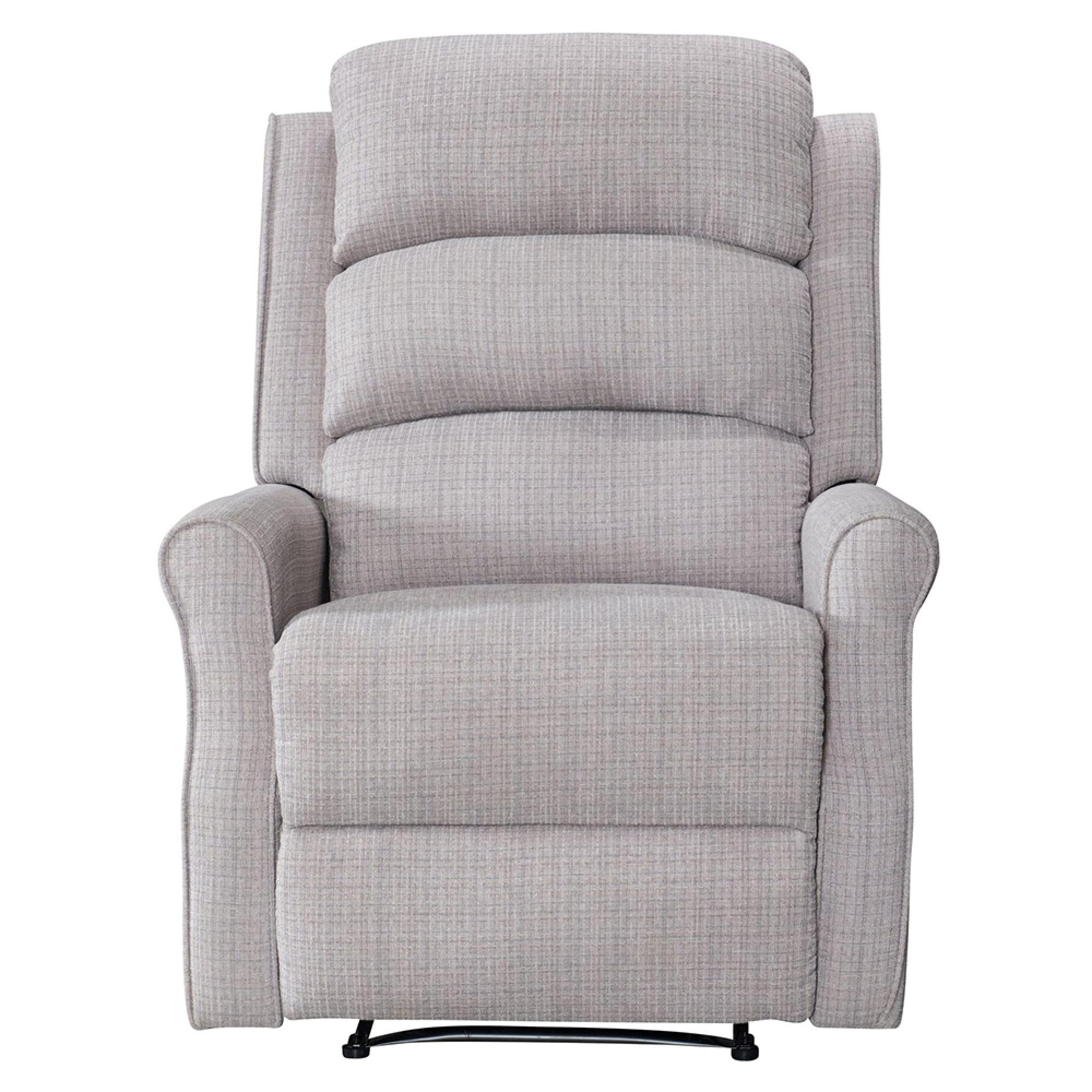 Baxter Manual Recliner Chair - Hebe Grey Textured Chenille