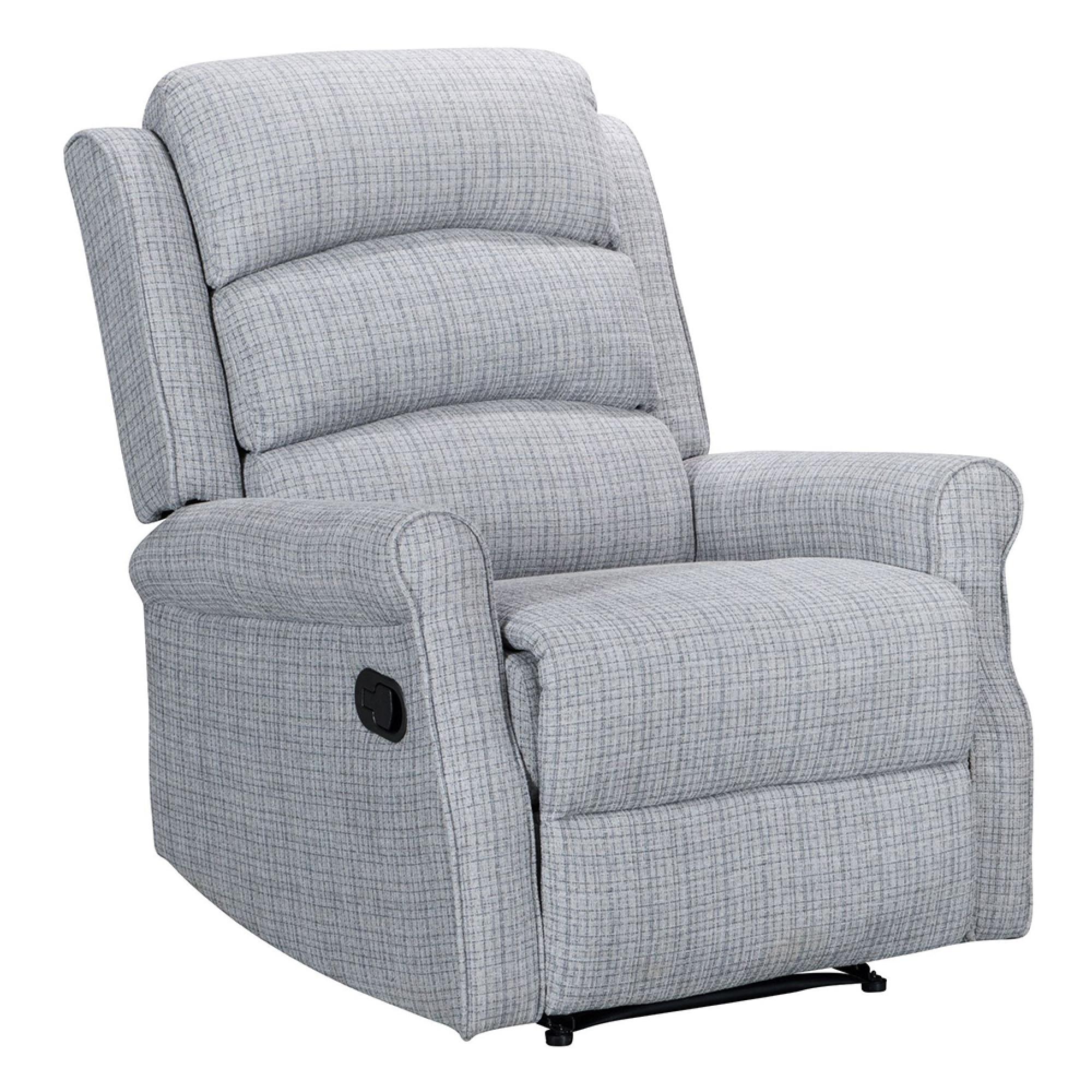 Baxter Manual Recliner Chair - Hebe Natural Textured Chenille